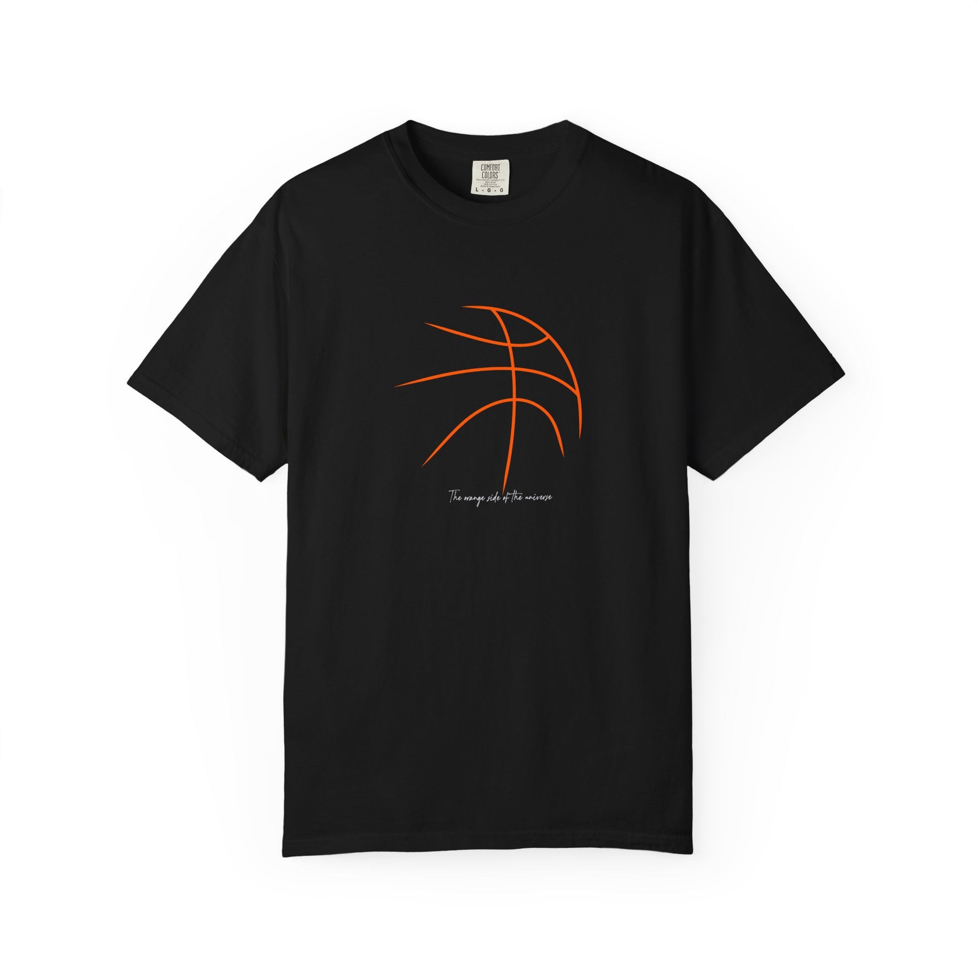 Basketball Outline Tee — Minimal Orange Basketball Graphic T-Shirt sport