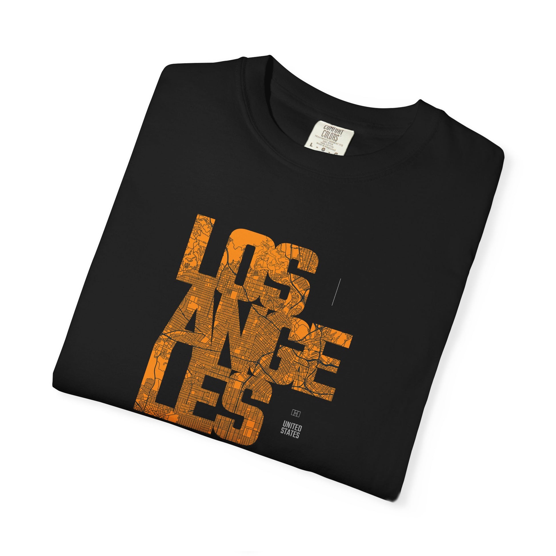 Los Angeles Text T-Shirt — Orange Sunset City Graphic Tee