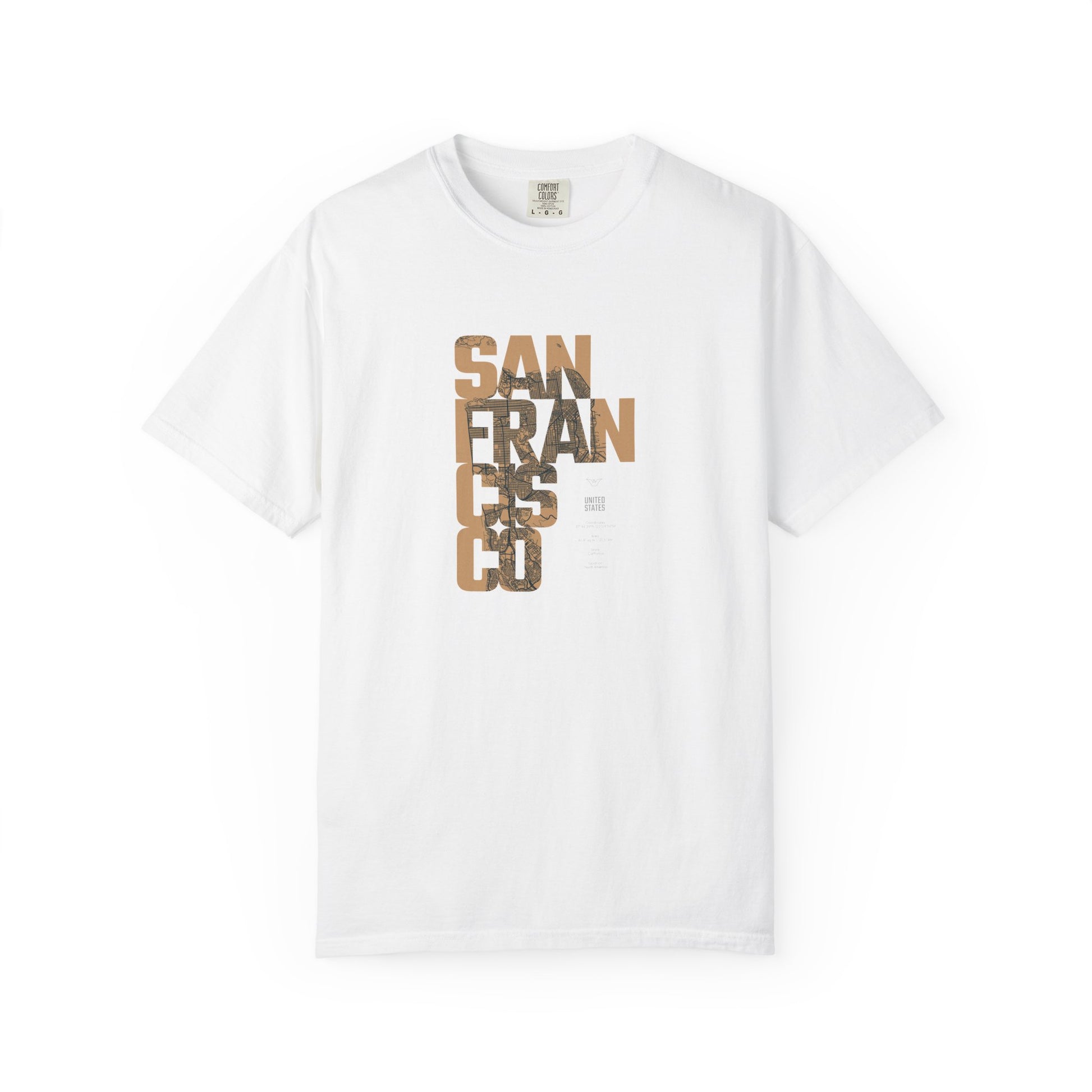 San Francisco Vertical Logo T-Shirt — Retro Brown City Graphic Tee