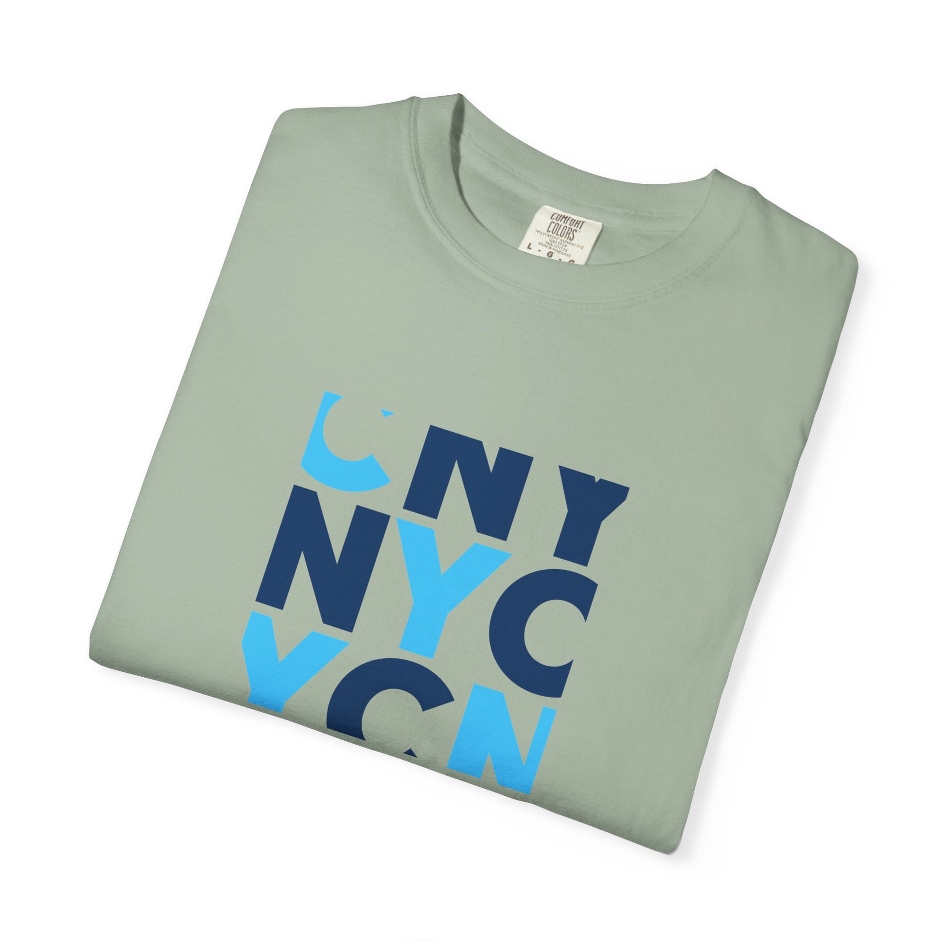 NYC Block Letter T-Shirt — Modern Blue New York Graphic Tee