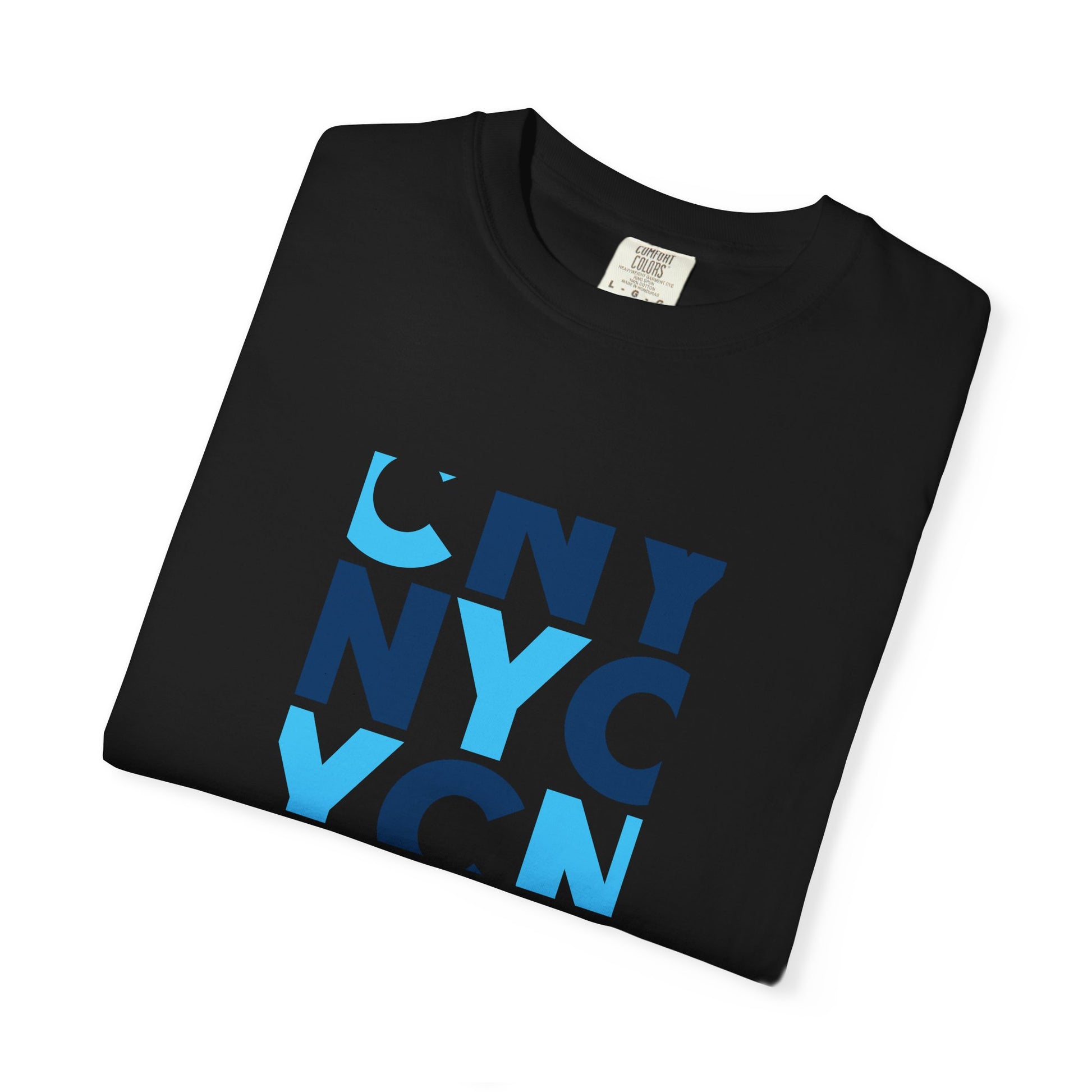 NYC Block Letter T-Shirt — Modern Blue New York Graphic Tee