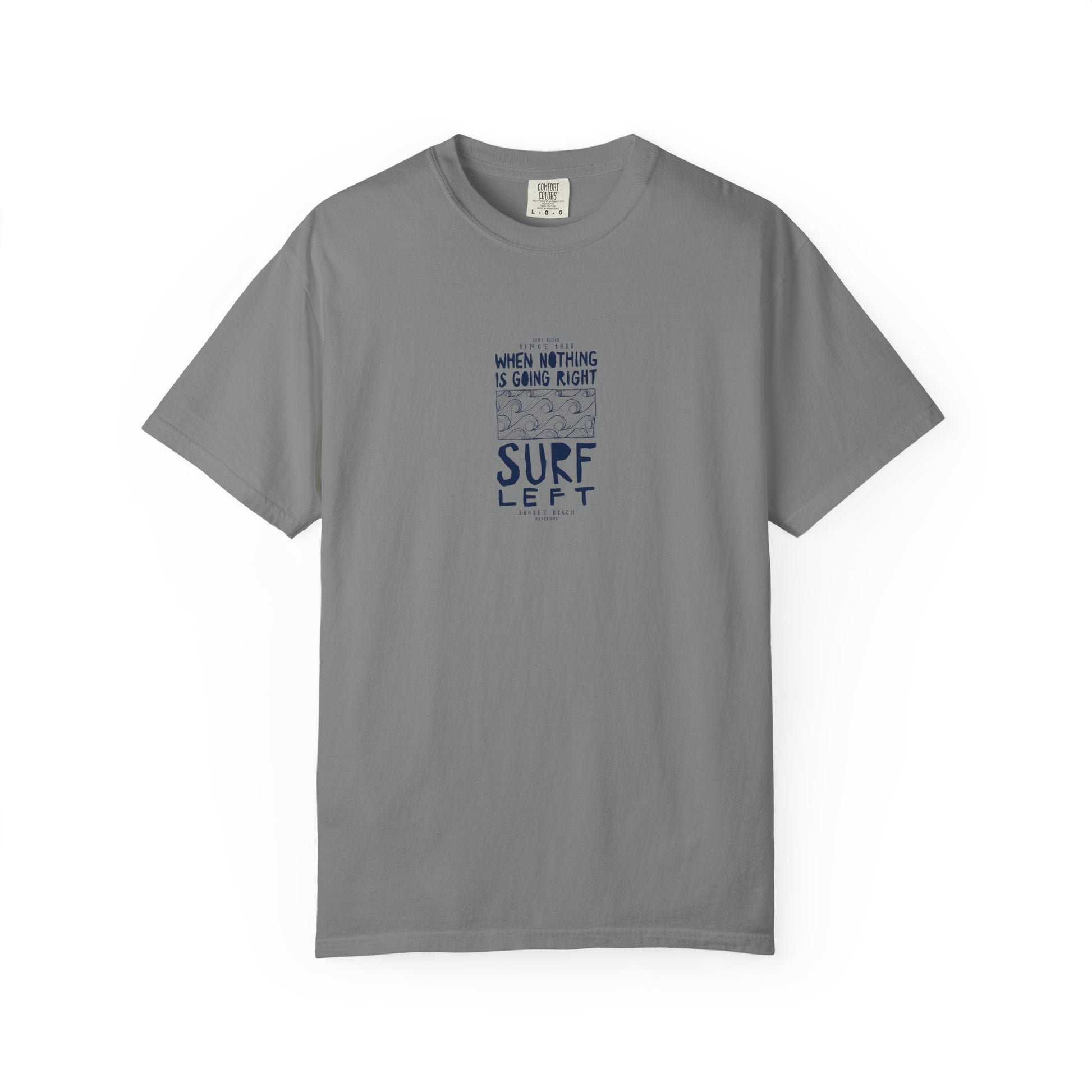 grey surf left graphic t shirt for men