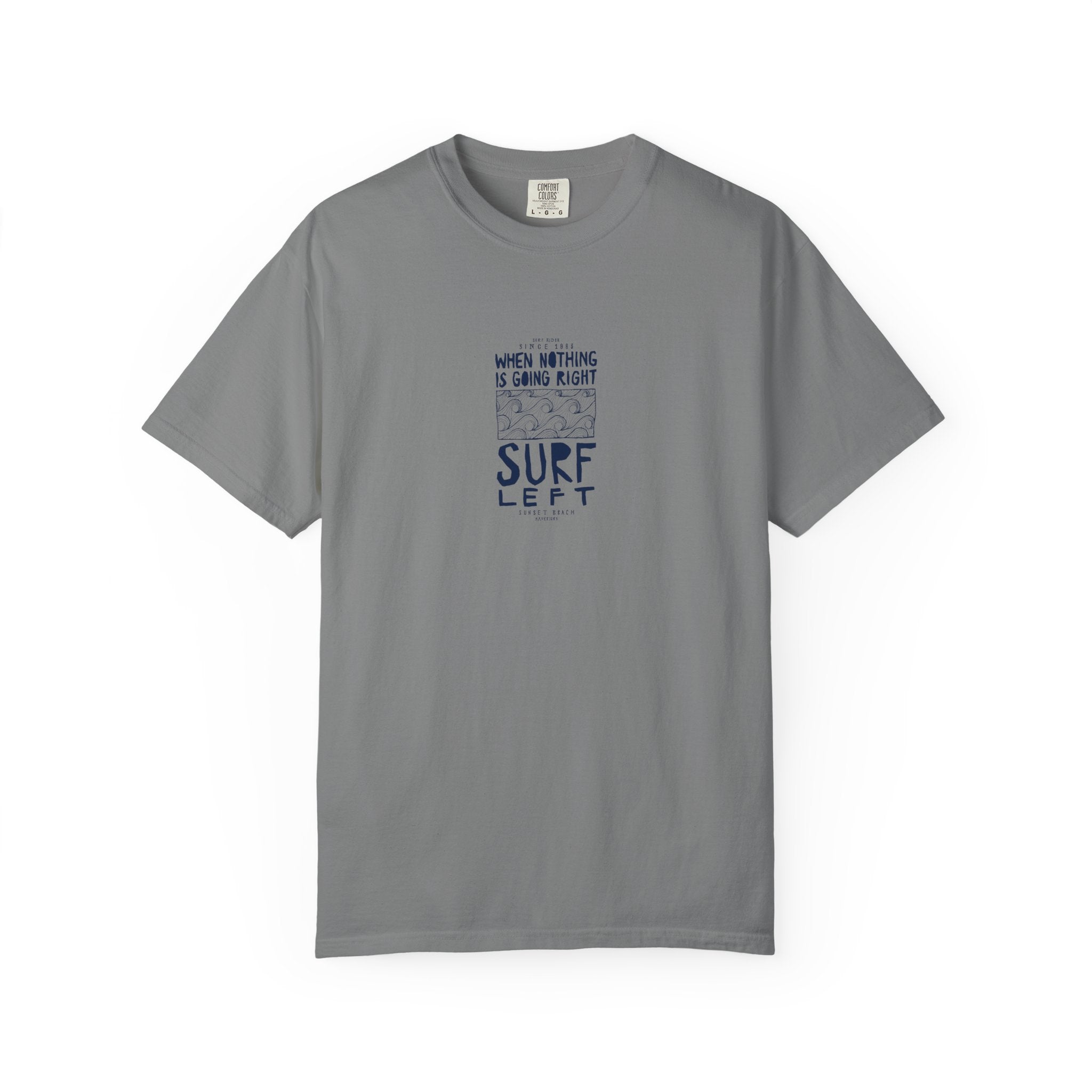 grey surf left graphic t shirt for men