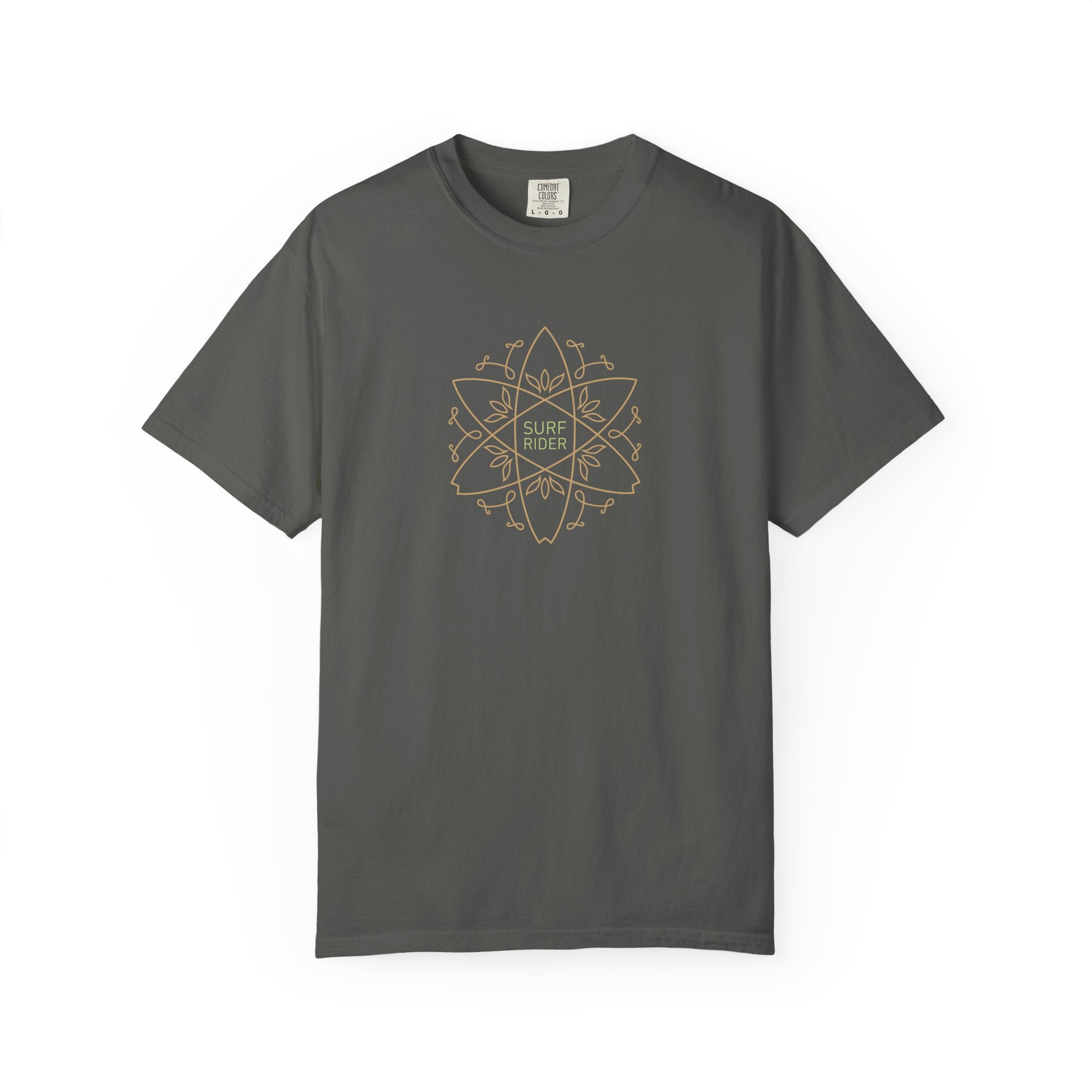 Gray t-shirt with motivational text on a white background