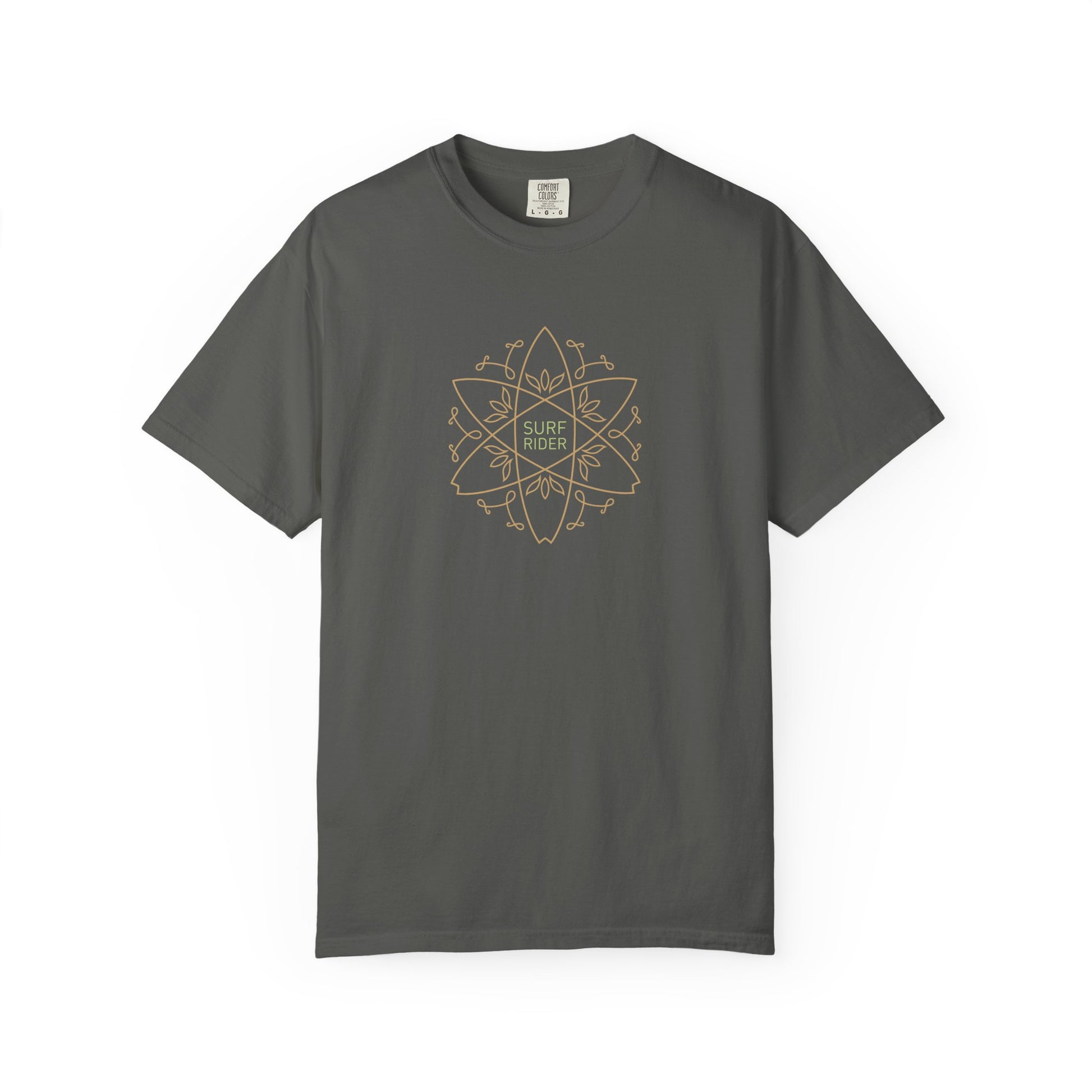 Gray t-shirt with motivational text on a white background