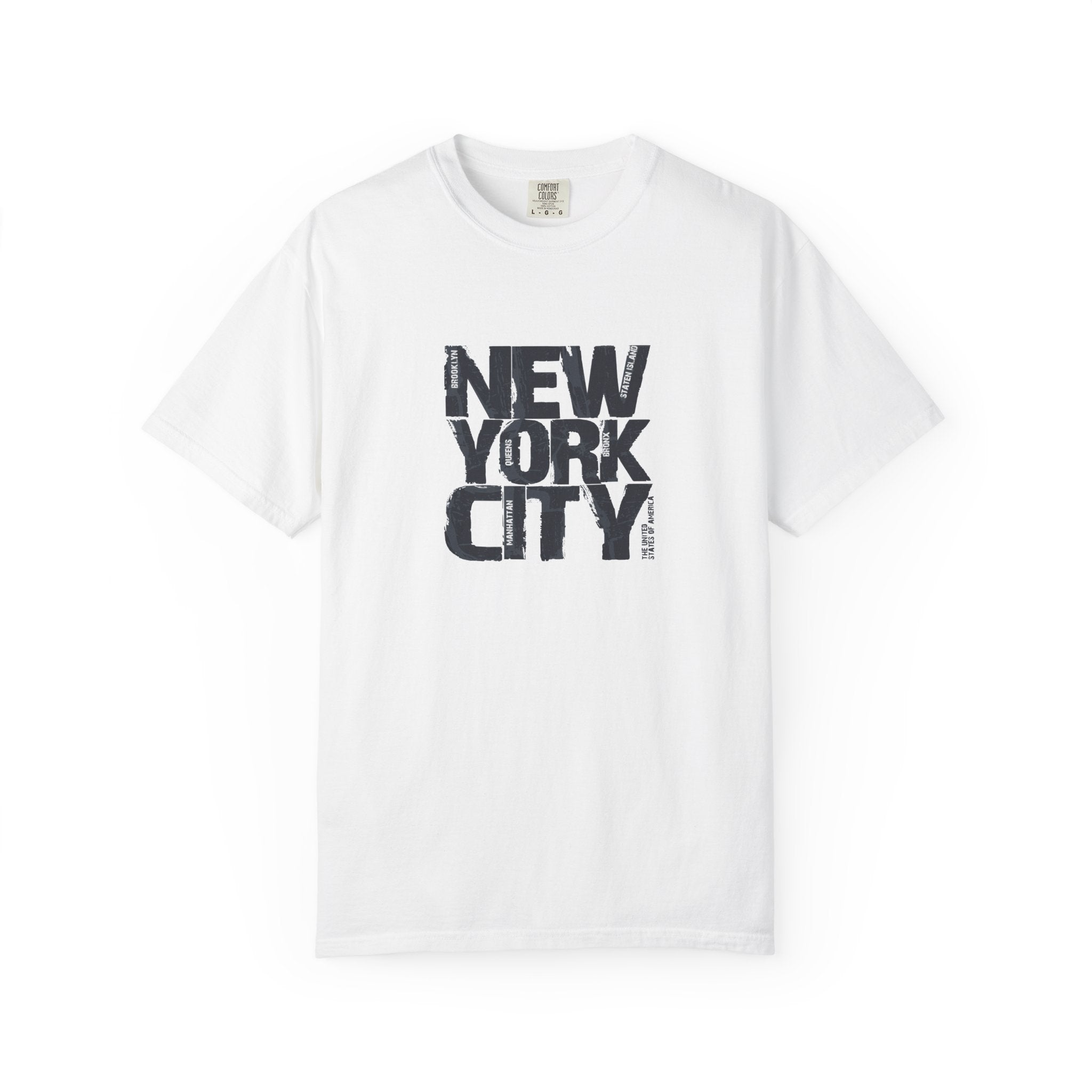 New York City Block Print T-Shirt — Vintage Urban Graphic Tee