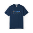 Navy blue t-shirt with 'PAPACITA' text and decorative elements on a white background