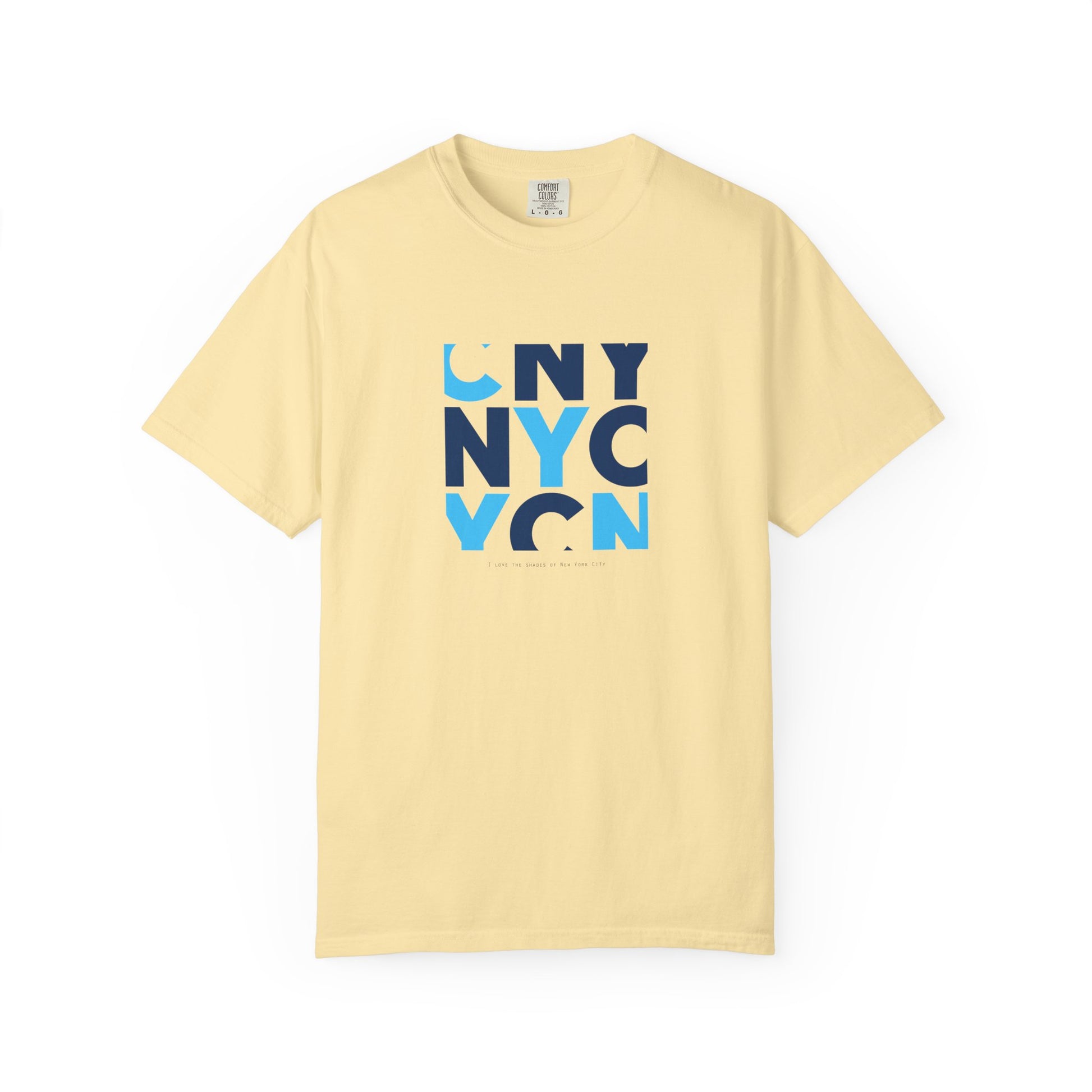 NYC Block Letter T-Shirt — Modern Blue New York Graphic Tee
