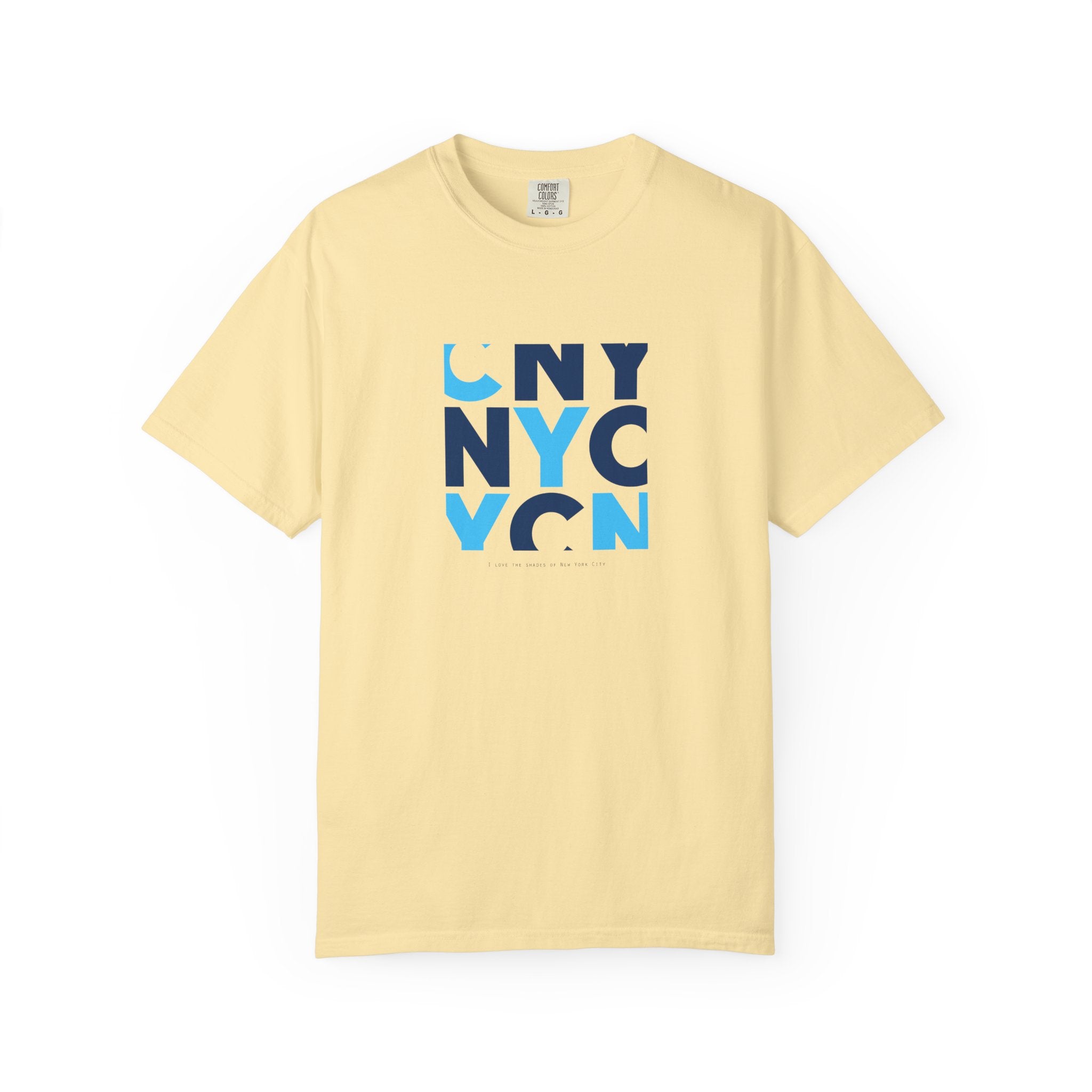 NYC Block Letter T-Shirt — Modern Blue New York Graphic Tee