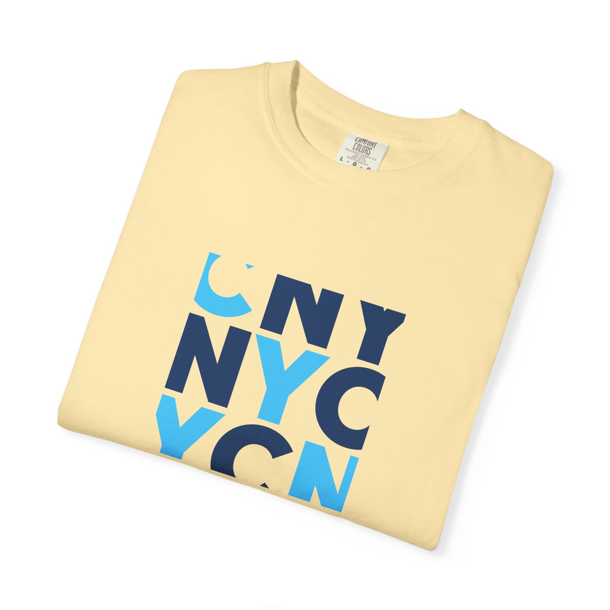 NYC Block Letter T-Shirt — Modern Blue New York Graphic Tee