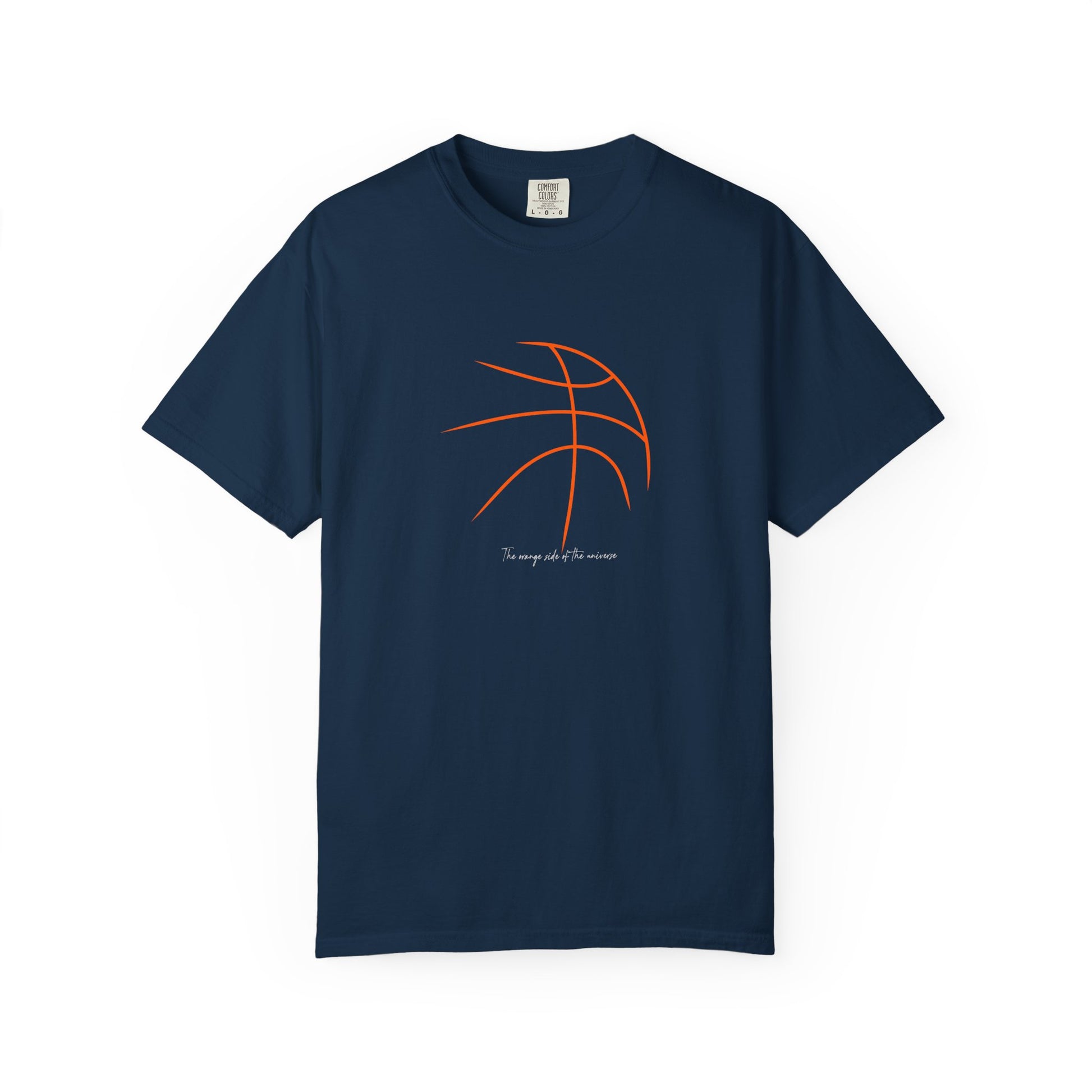 Basketball Outline Tee — Minimal Orange Basketball Graphic T-Shirt sport