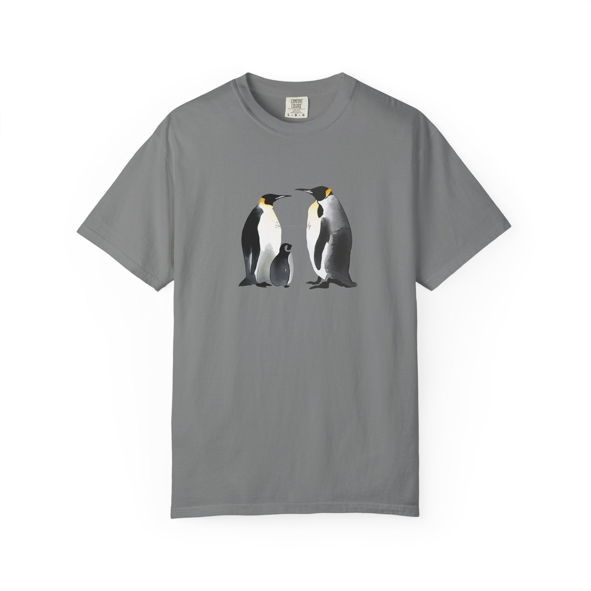 Penguin Family T‑Shirt — Cute Emperor Penguin Mom, Dad & Chick Graphic Tee
