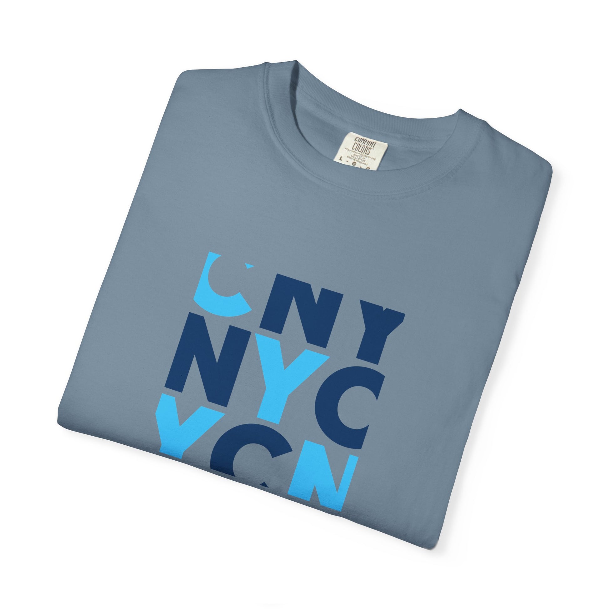 NYC Block Letter T-Shirt — Modern Blue New York Graphic Tee