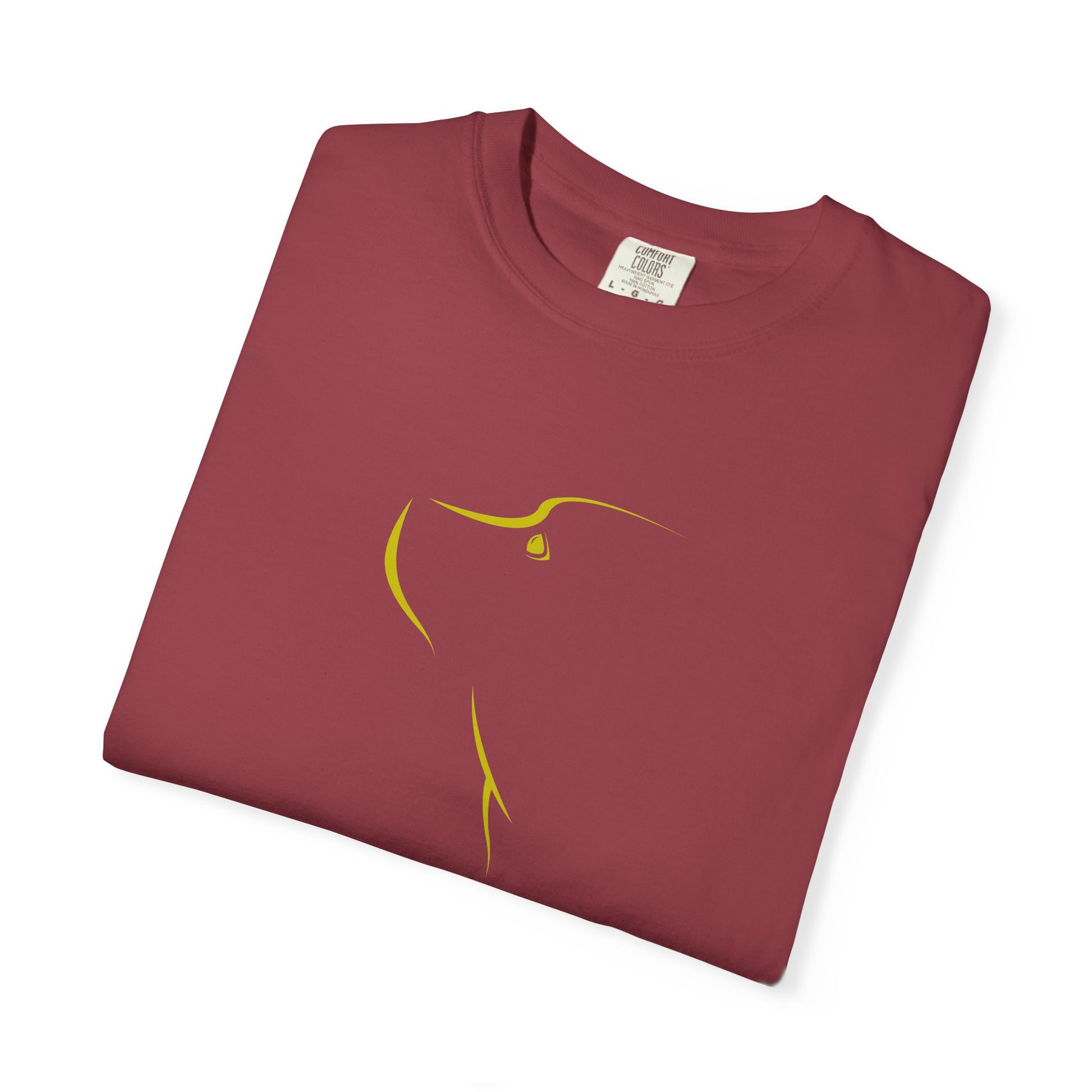 red  Folded  t-shirt  white adoog outline