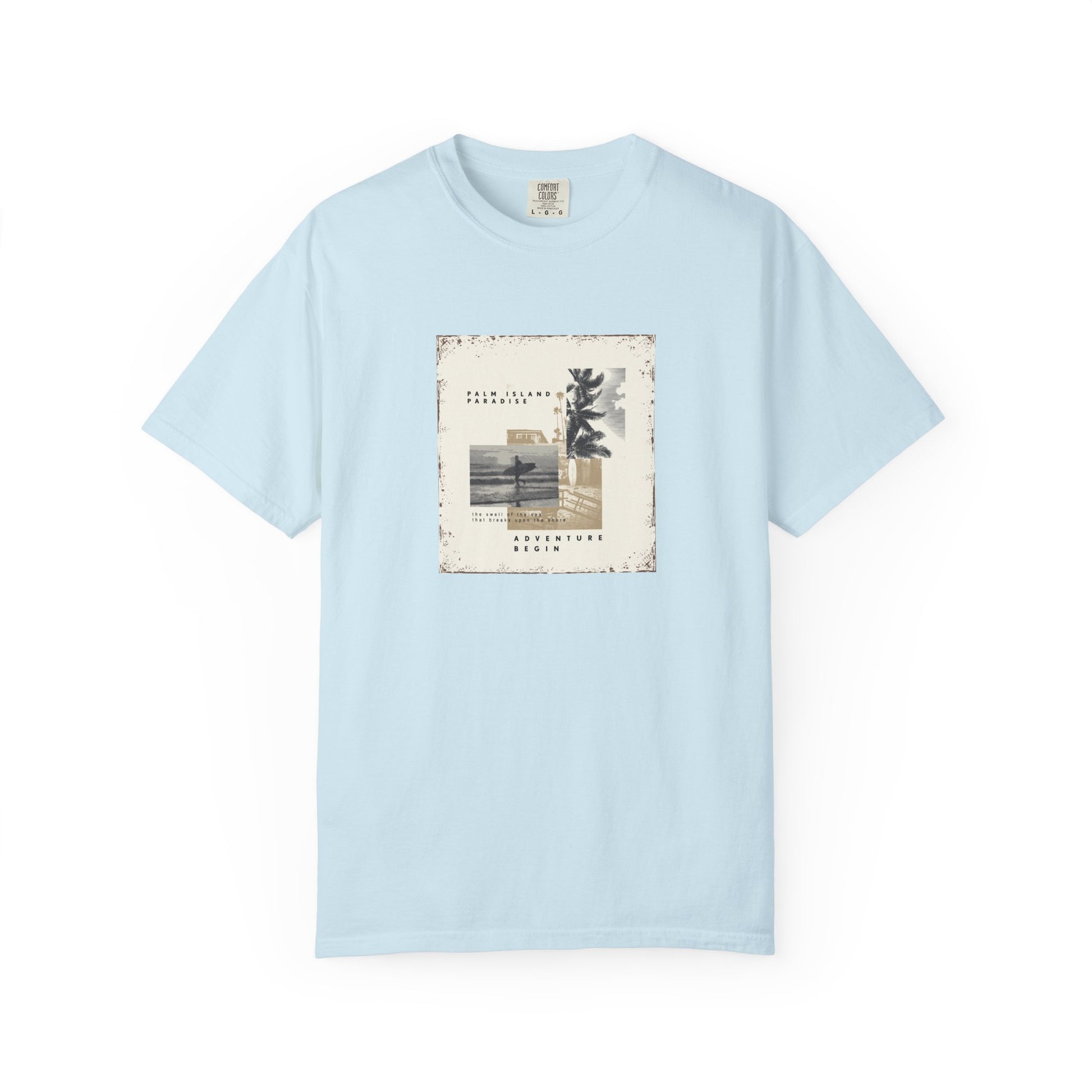 Vintage Beach Photo T-Shirt — 'Good Vibes' Coastal Graphic Tee