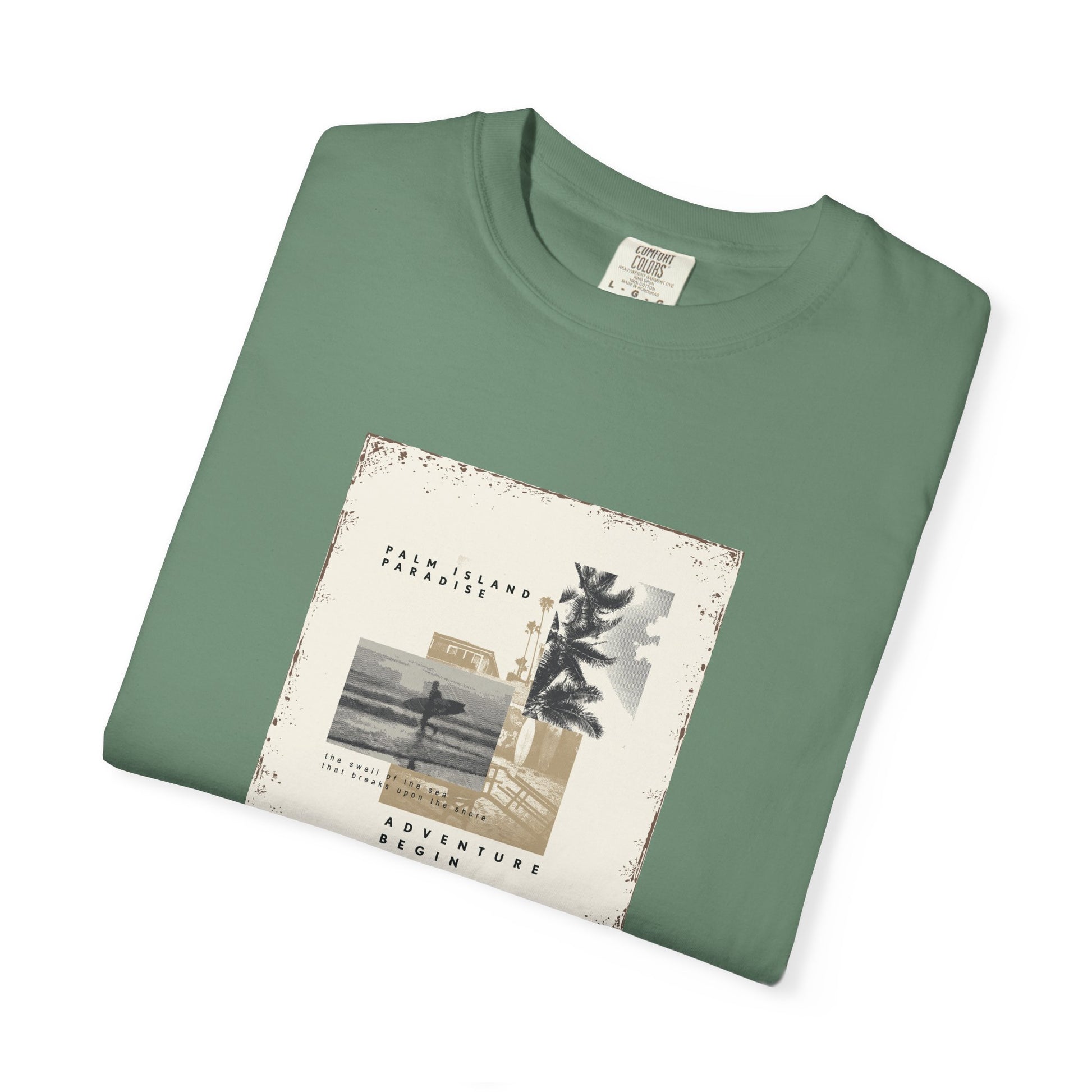 Vintage Beach Photo T-Shirt — 'Good Vibes' Coastal Graphic Tee