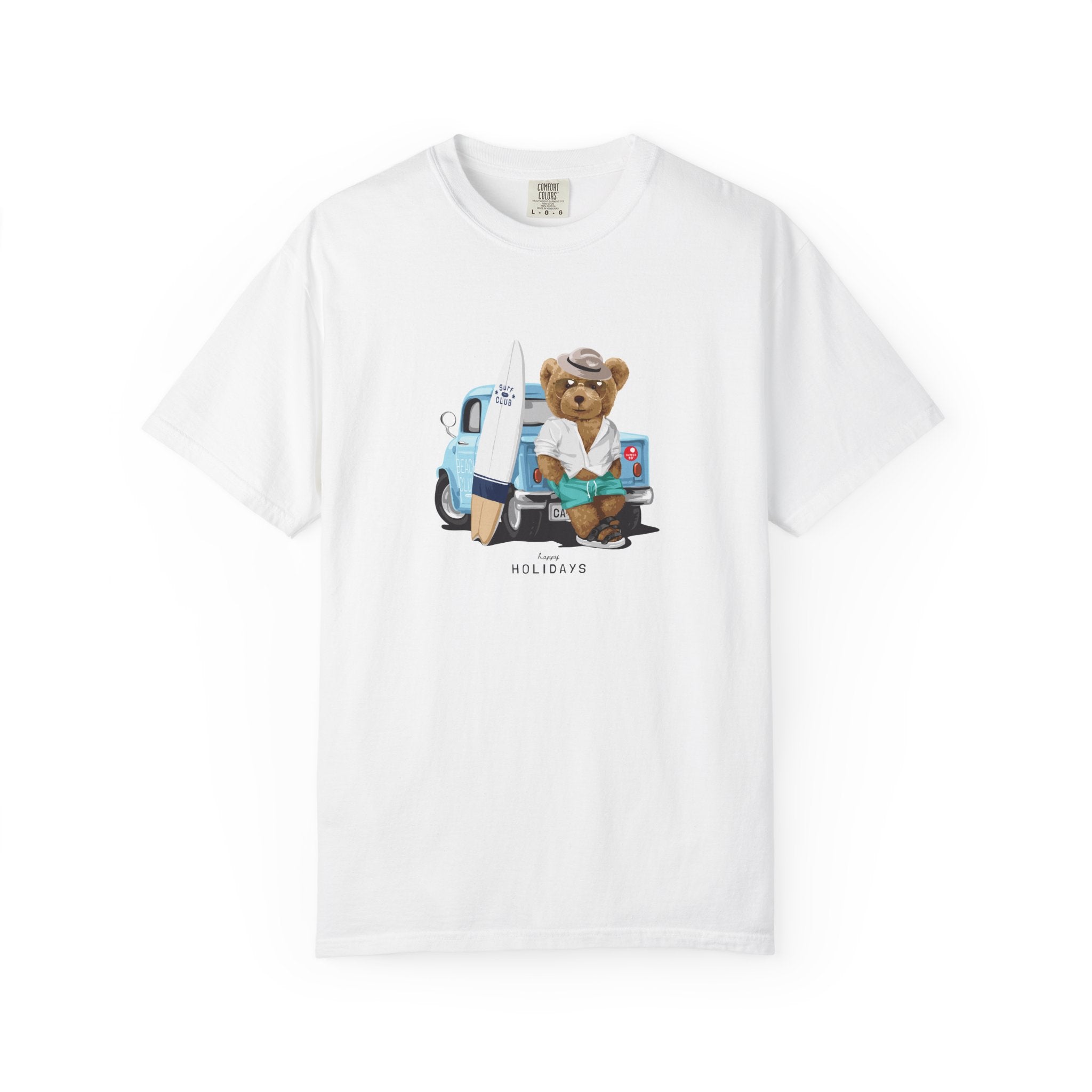 Bear Vacation Graphic T-Shirt — 'Holidays' Cute Teddy with Camper Lifestyle