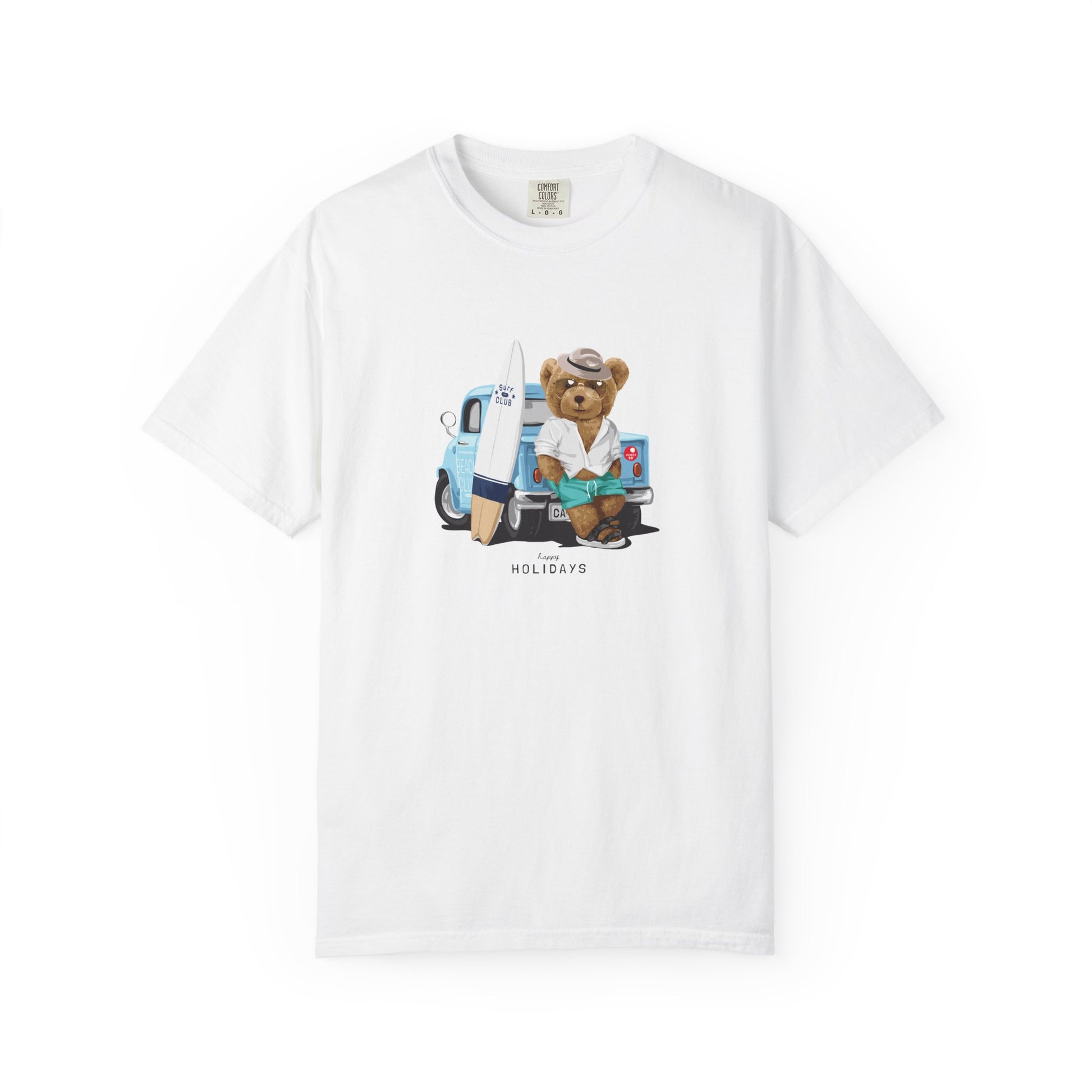 Bear Vacation Graphic T-Shirt — 'Holidays' Cute Teddy with Camper Lifestyle