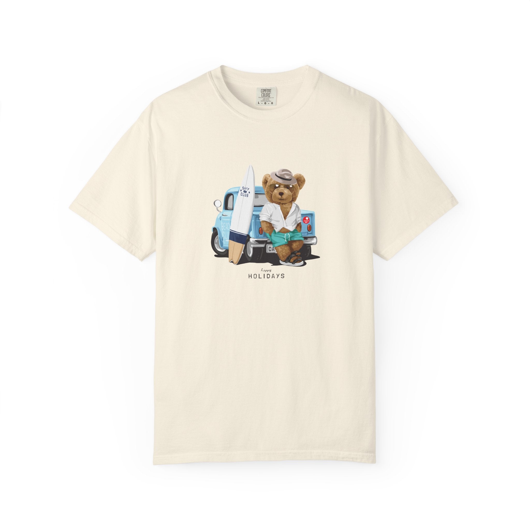 Bear Vacation Graphic T-Shirt — 'Holidays' Cute Teddy with Camper Lifestyle