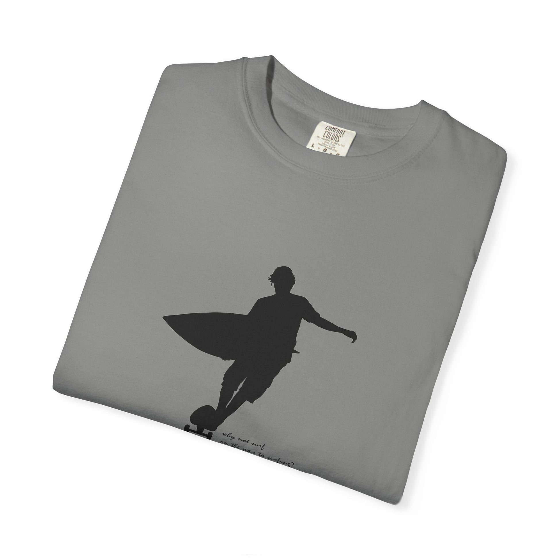 Surfer Silhouette Tee — Minimal Surfboard Graphic T-Shirt