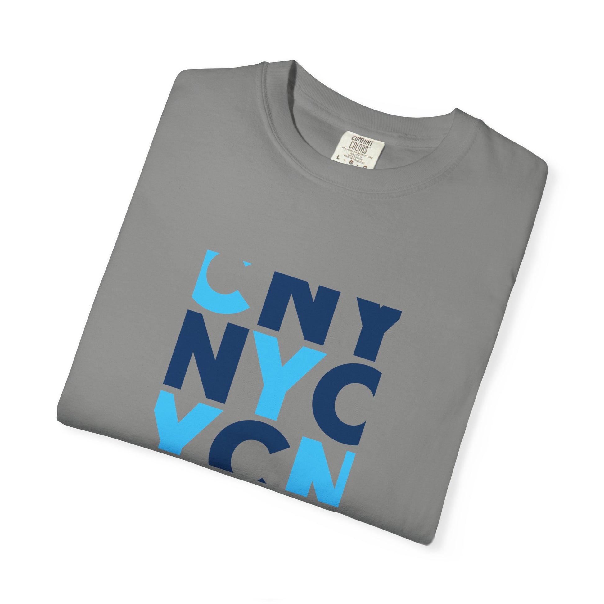 NYC Block Letter T-Shirt — Modern Blue New York Graphic Tee