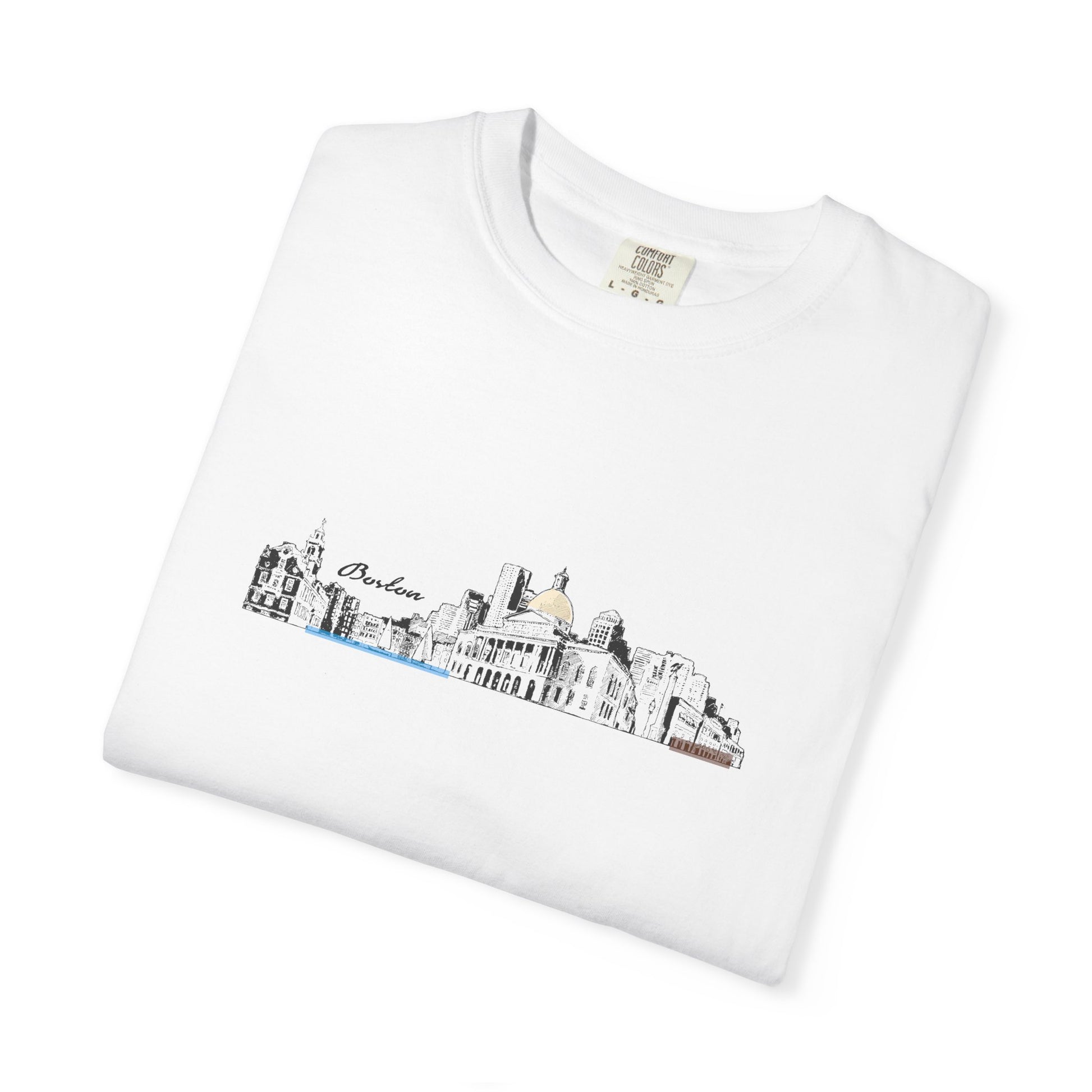 City Skyline Sketch T-Shirt — Minimalist Urban Panorama Tee