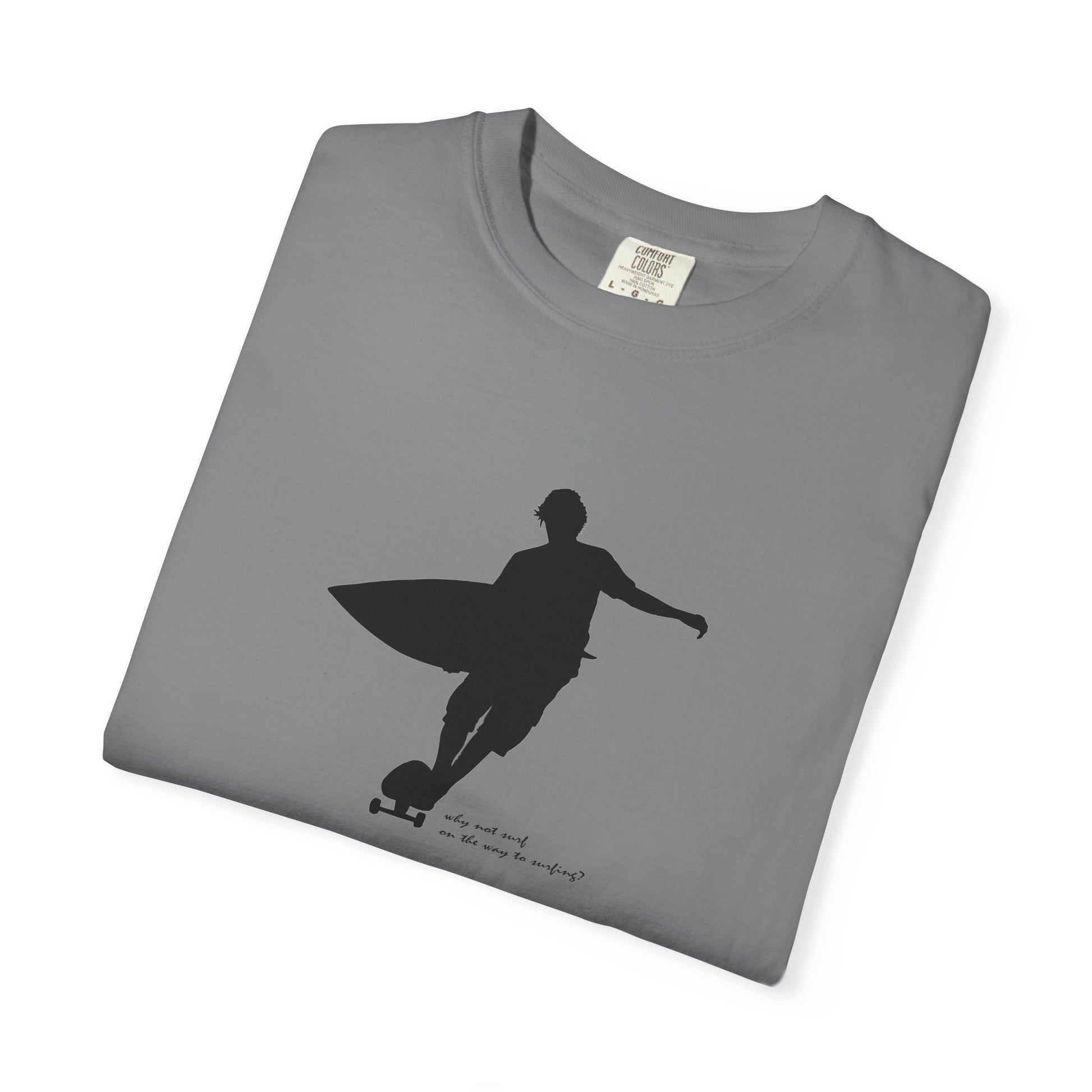 Surfer Silhouette Tee — Minimal Surfboard Graphic T-Shirt