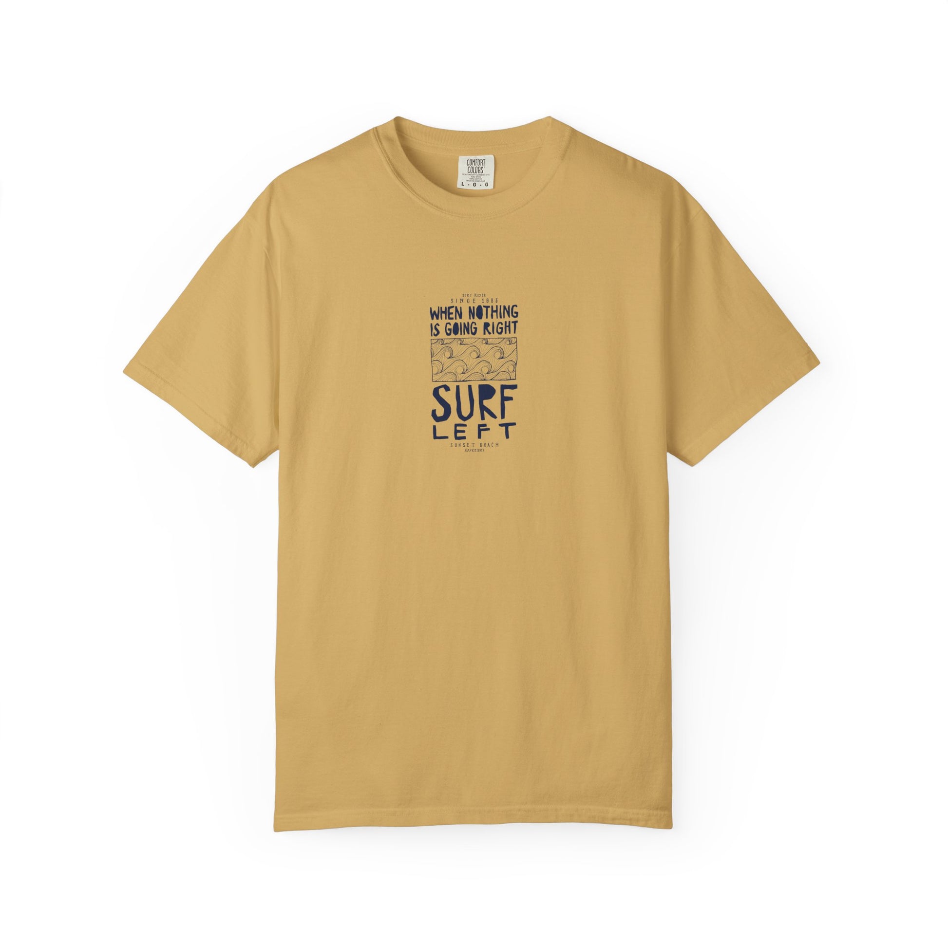 mustard yellow surf graphic t shirt
