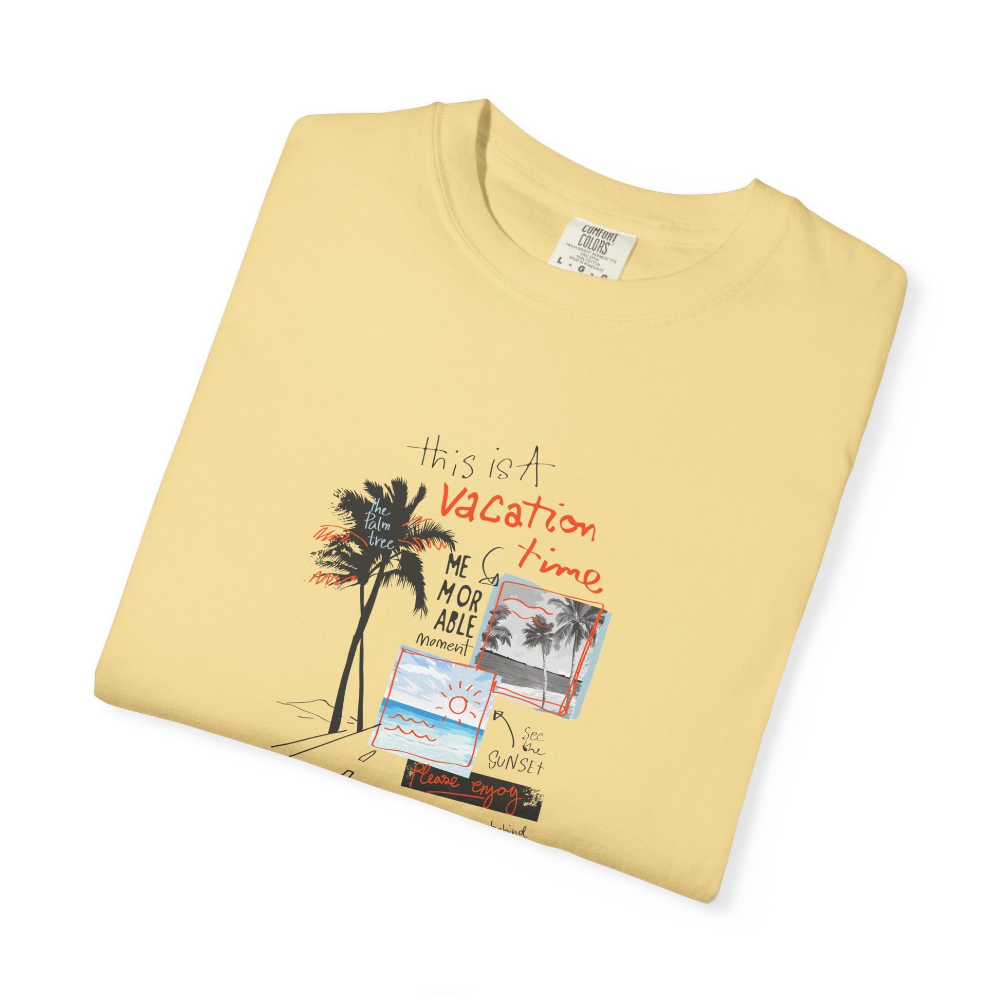 Vacation Vibes Graphic T-Shirt — Palm Tree Collage Tee