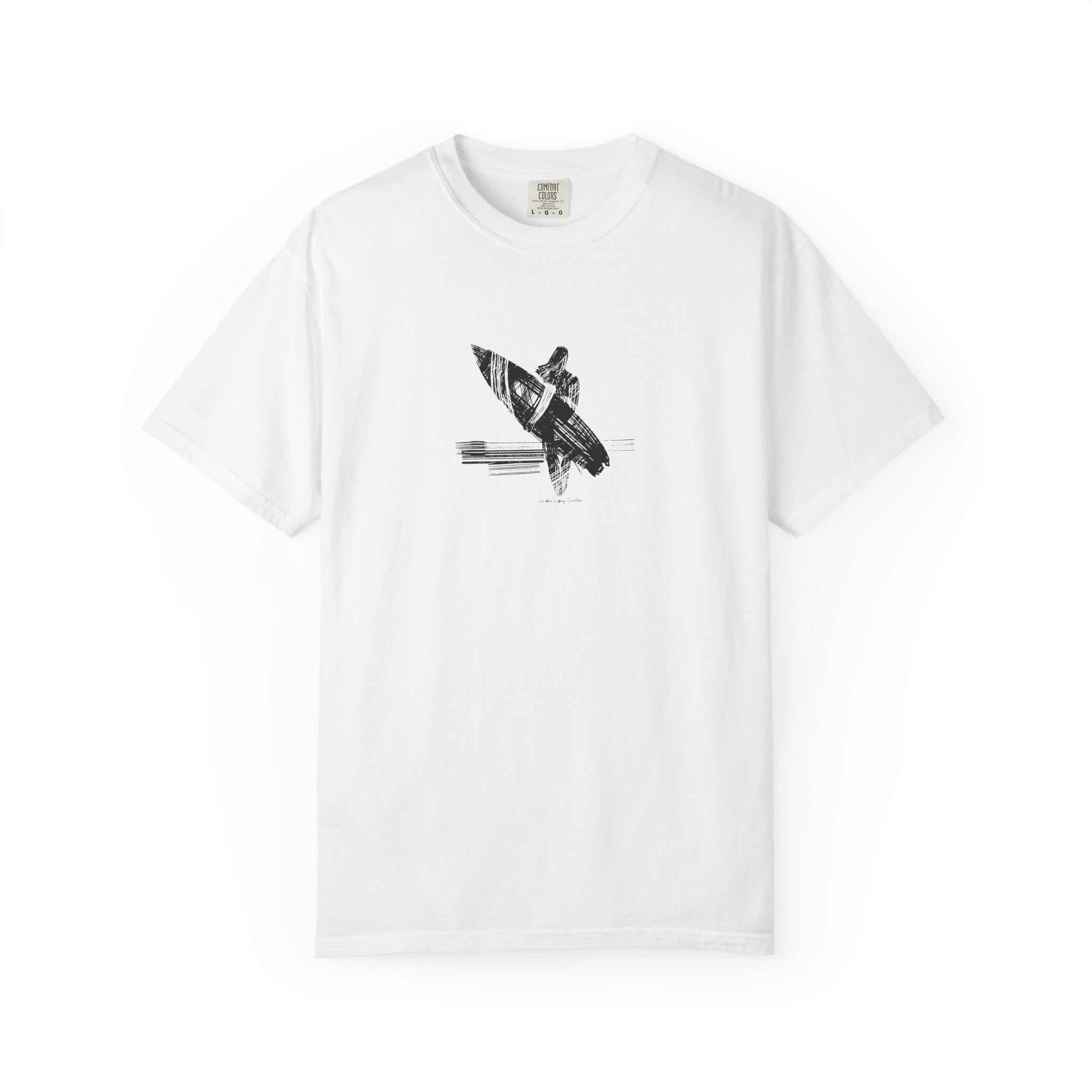 Surfer Silhouette T-Shirt — Vintage Surfboard Graphic Tee
