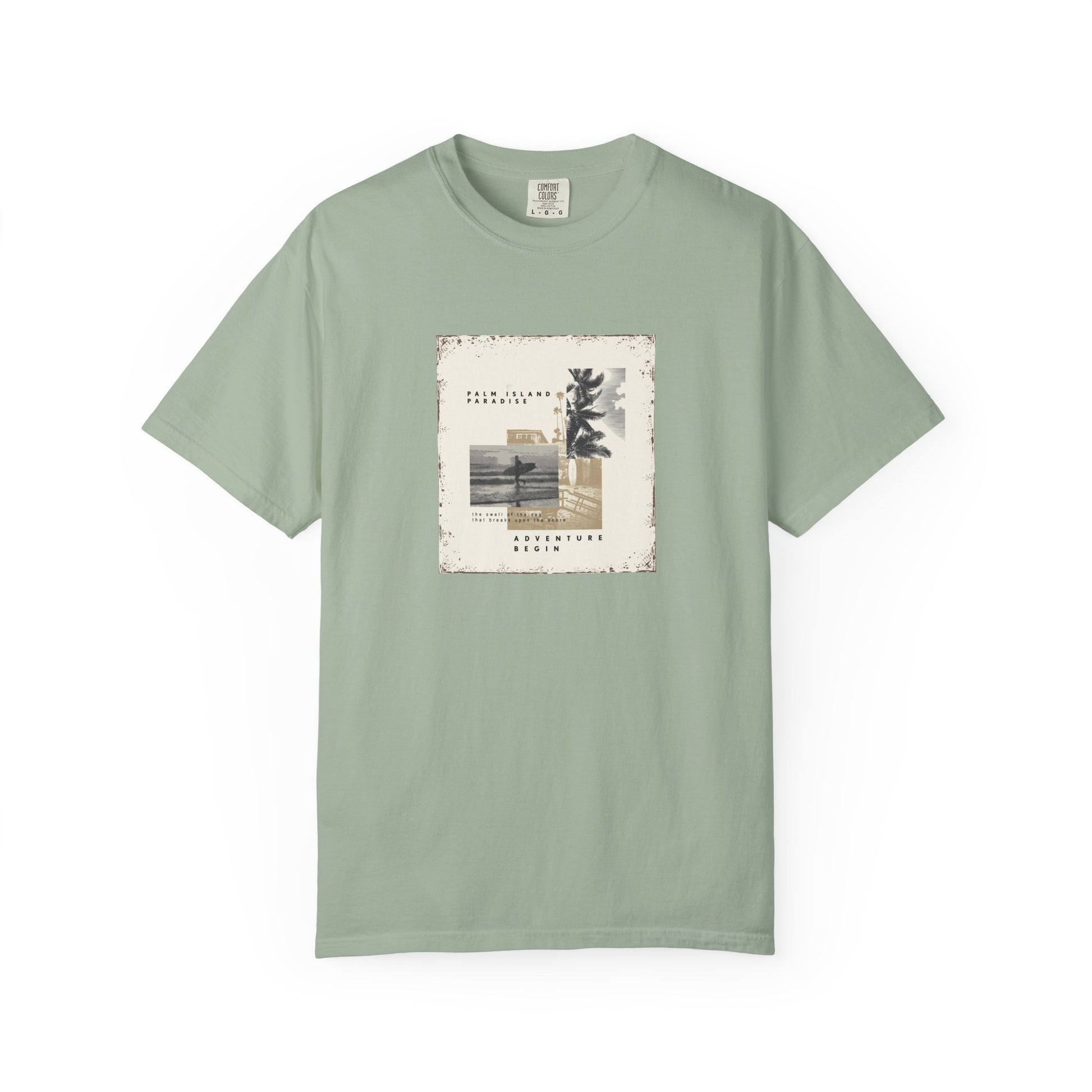 Vintage Beach Photo T-Shirt — 'Good Vibes' Coastal Graphic Tee