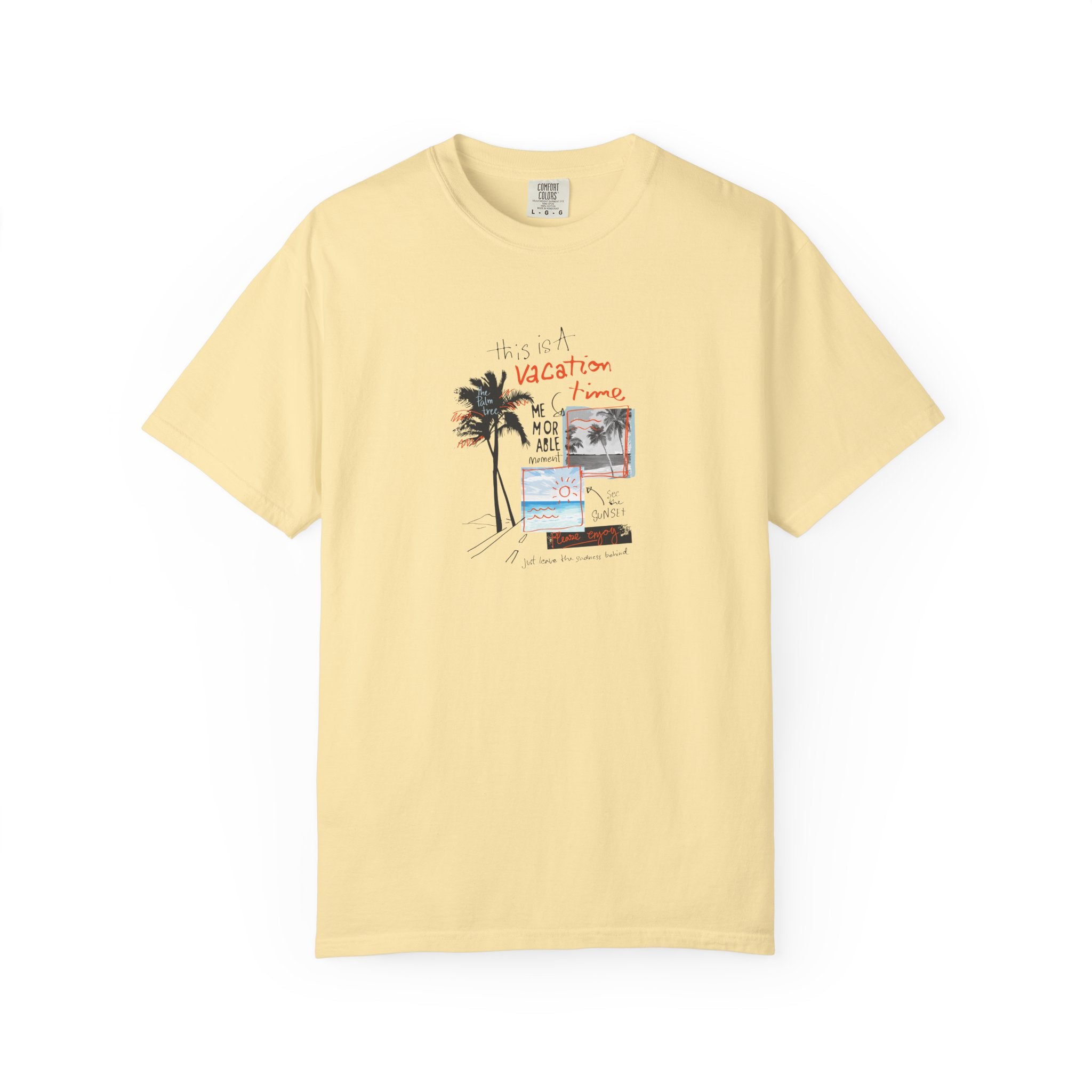 Vacation Vibes Graphic T-Shirt — Palm Tree Collage Tee