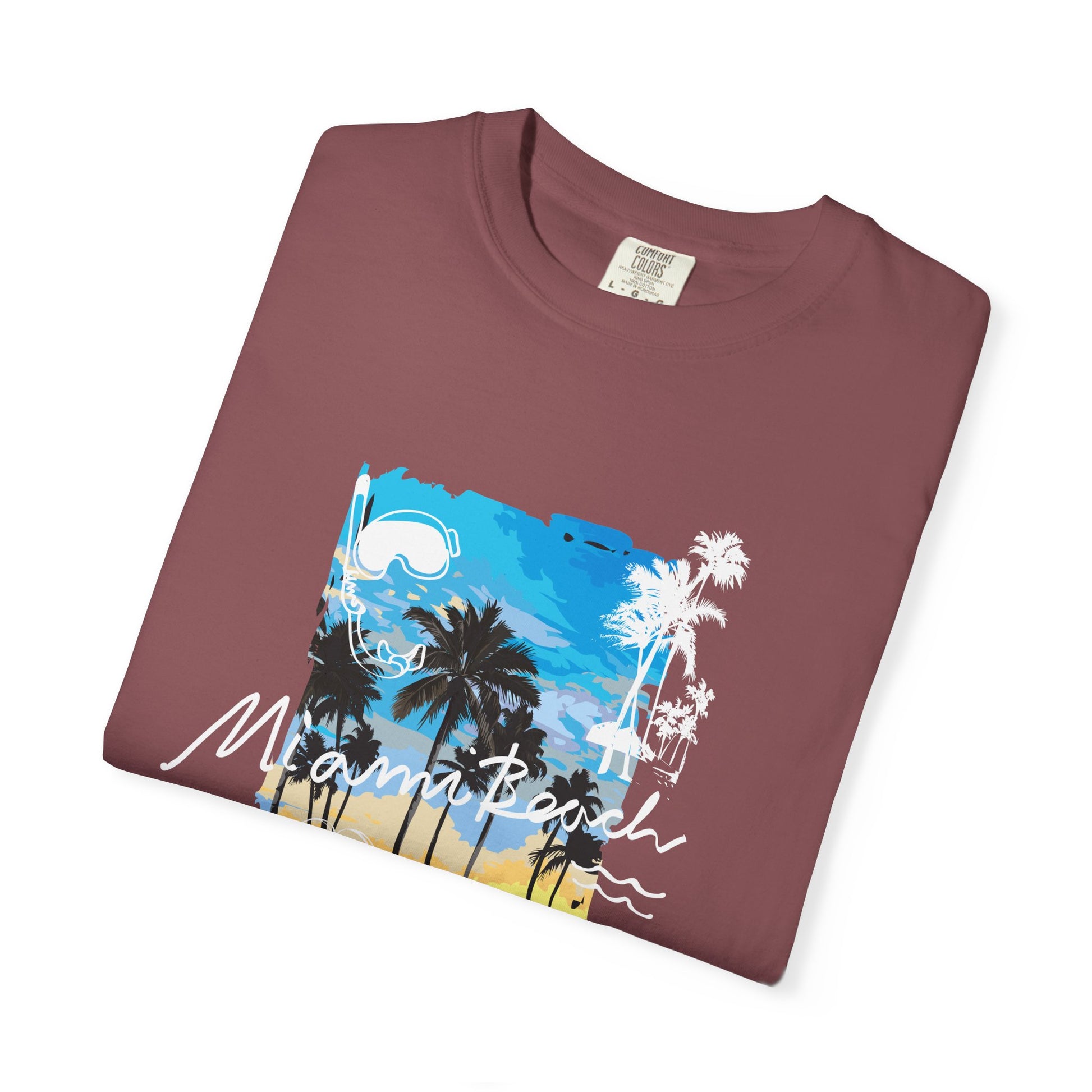 Maui Beach T-Shirt — "Stay Chill & Relax" Tropical Palm Sunset Tee