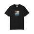 santa monica beach retro graphic t shirt california surf design