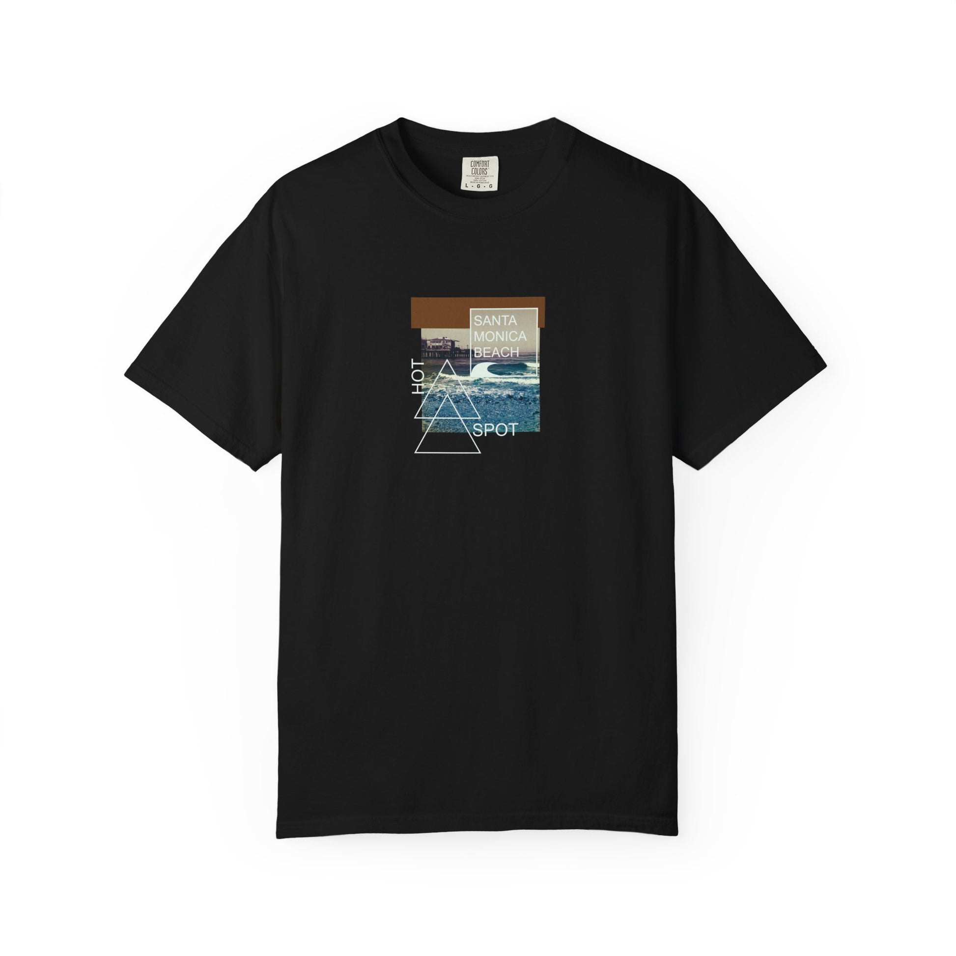 santa monica beach retro graphic t shirt california surf design