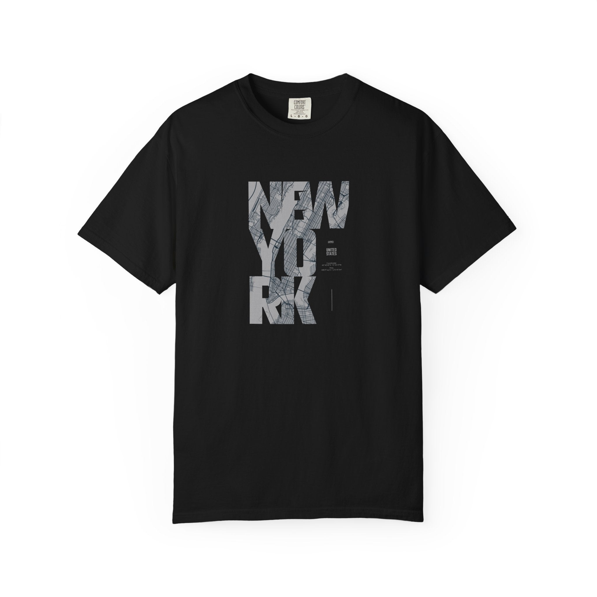 New york marble text graphic t-shirt
