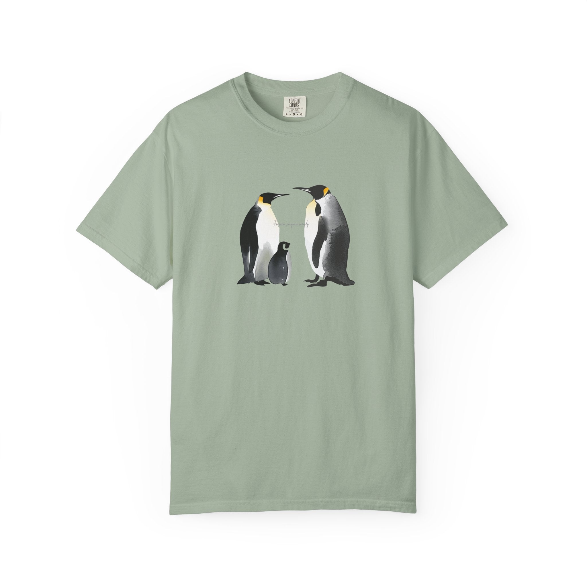 Penguin Family T‑Shirt — Cute Emperor Penguin Mom, Dad & Chick Graphic Tee