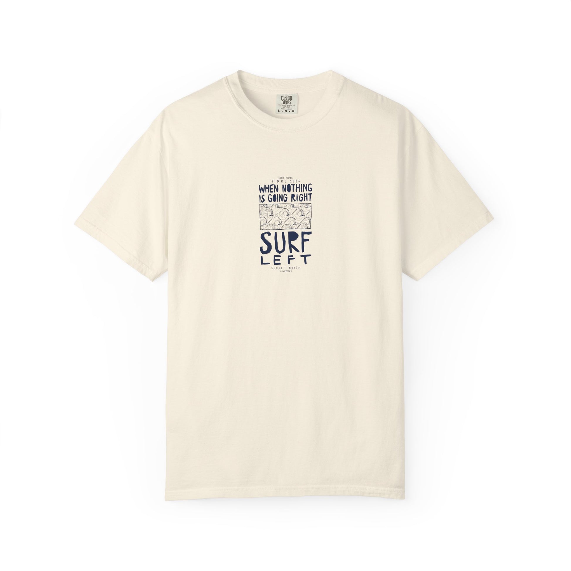 cream surf left graphic tee for men