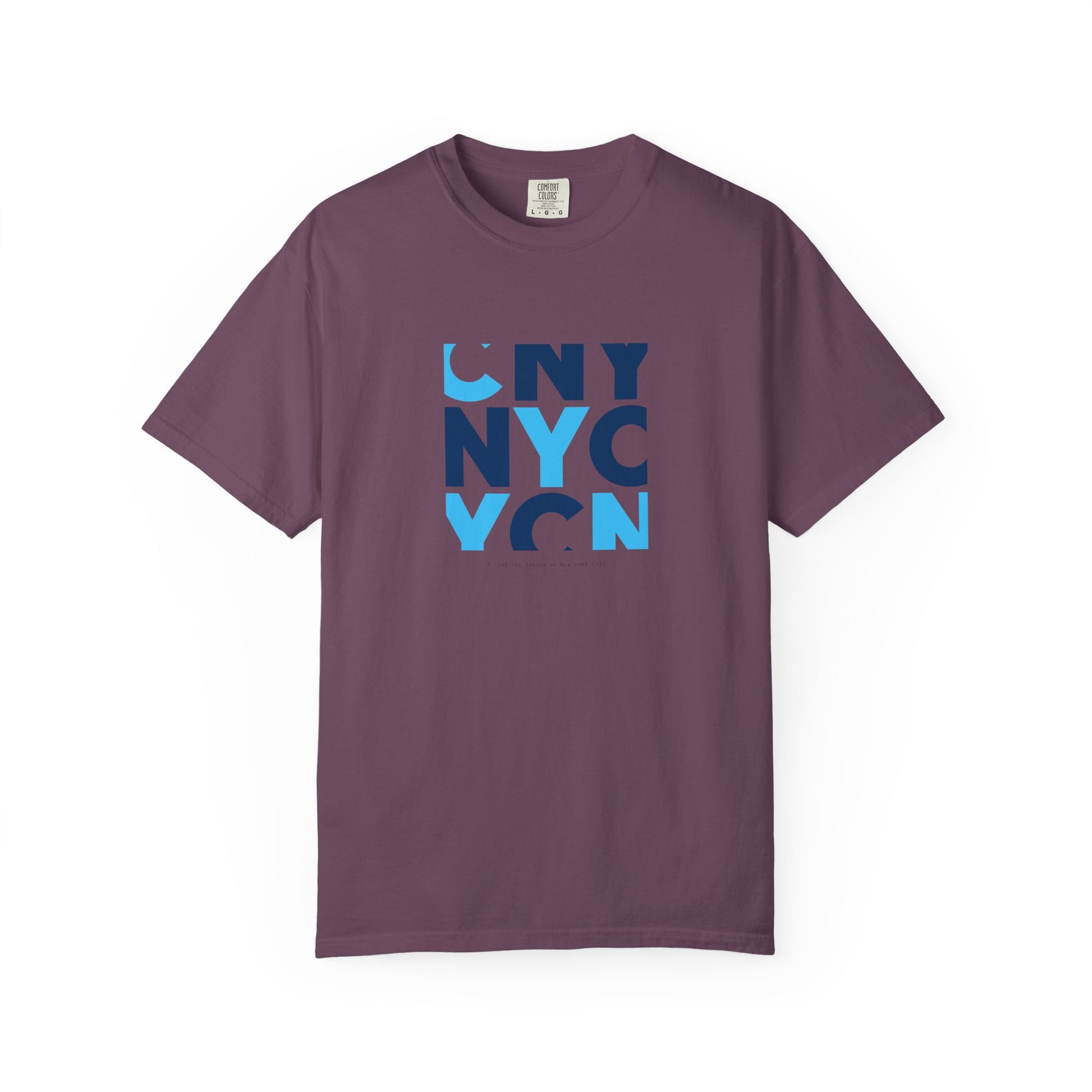 NYC Block Letter T-Shirt — Modern Blue New York Graphic Tee