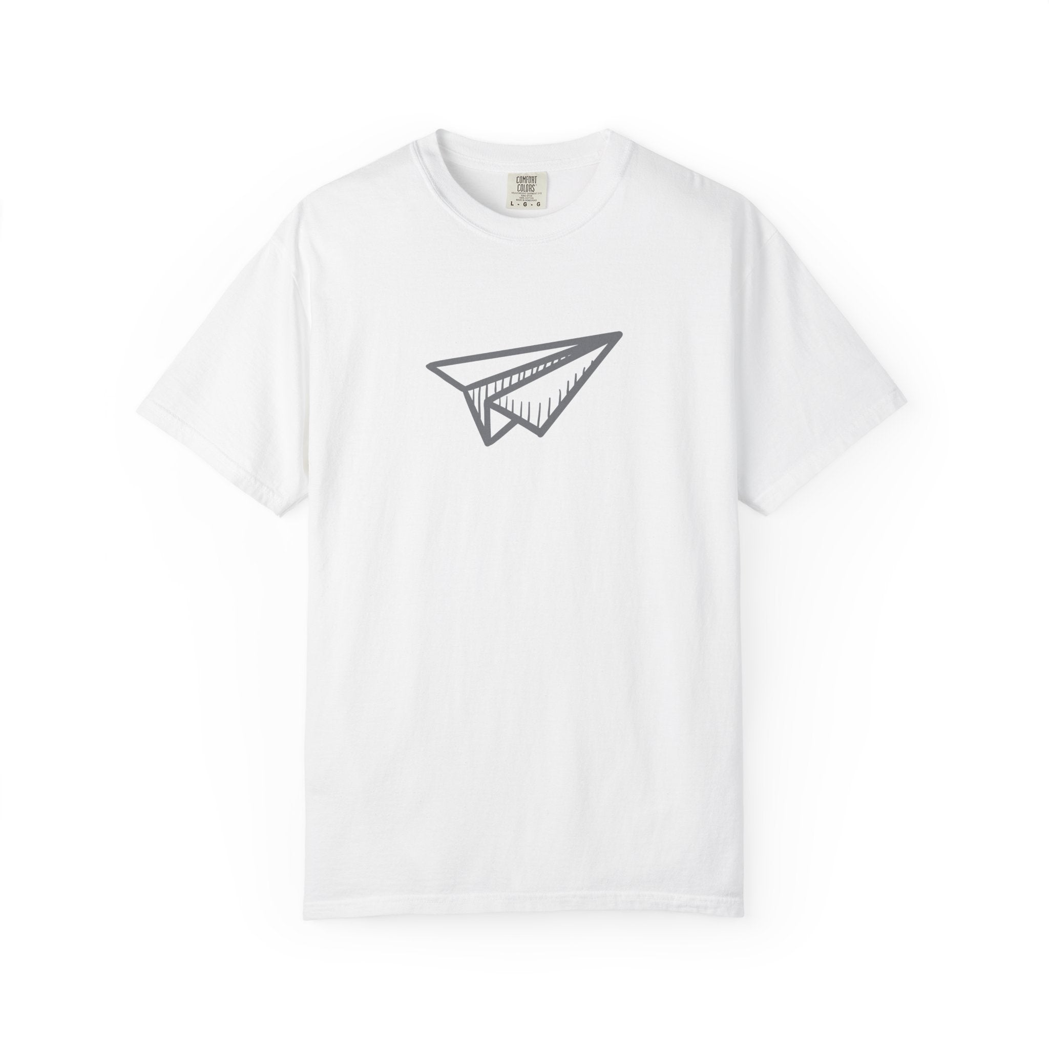 Paper Airplane Graphic T-Shirt — Minimalist Travel & Adventure Tee
