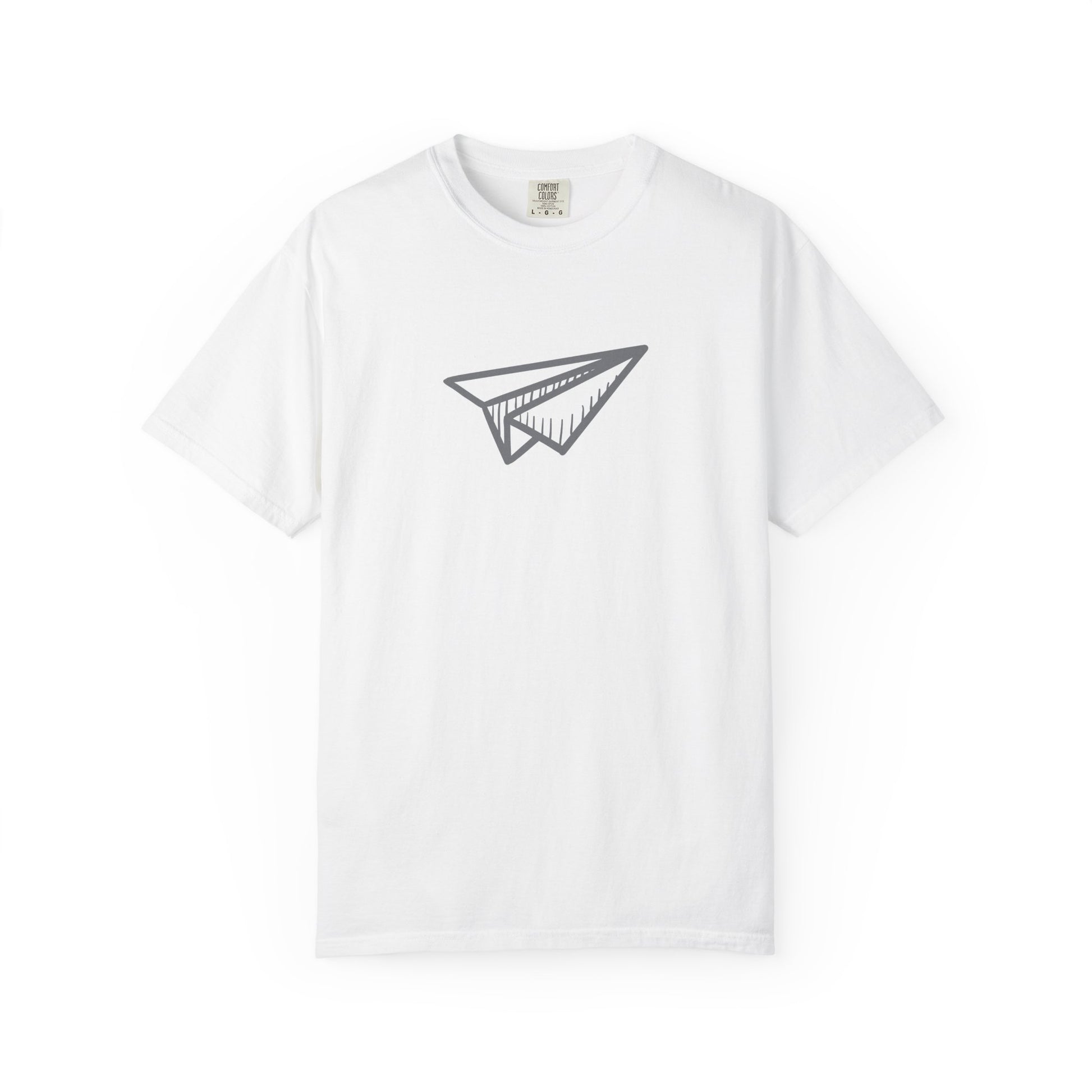 Paper Airplane Graphic T-Shirt — Minimalist Travel & Adventure Tee