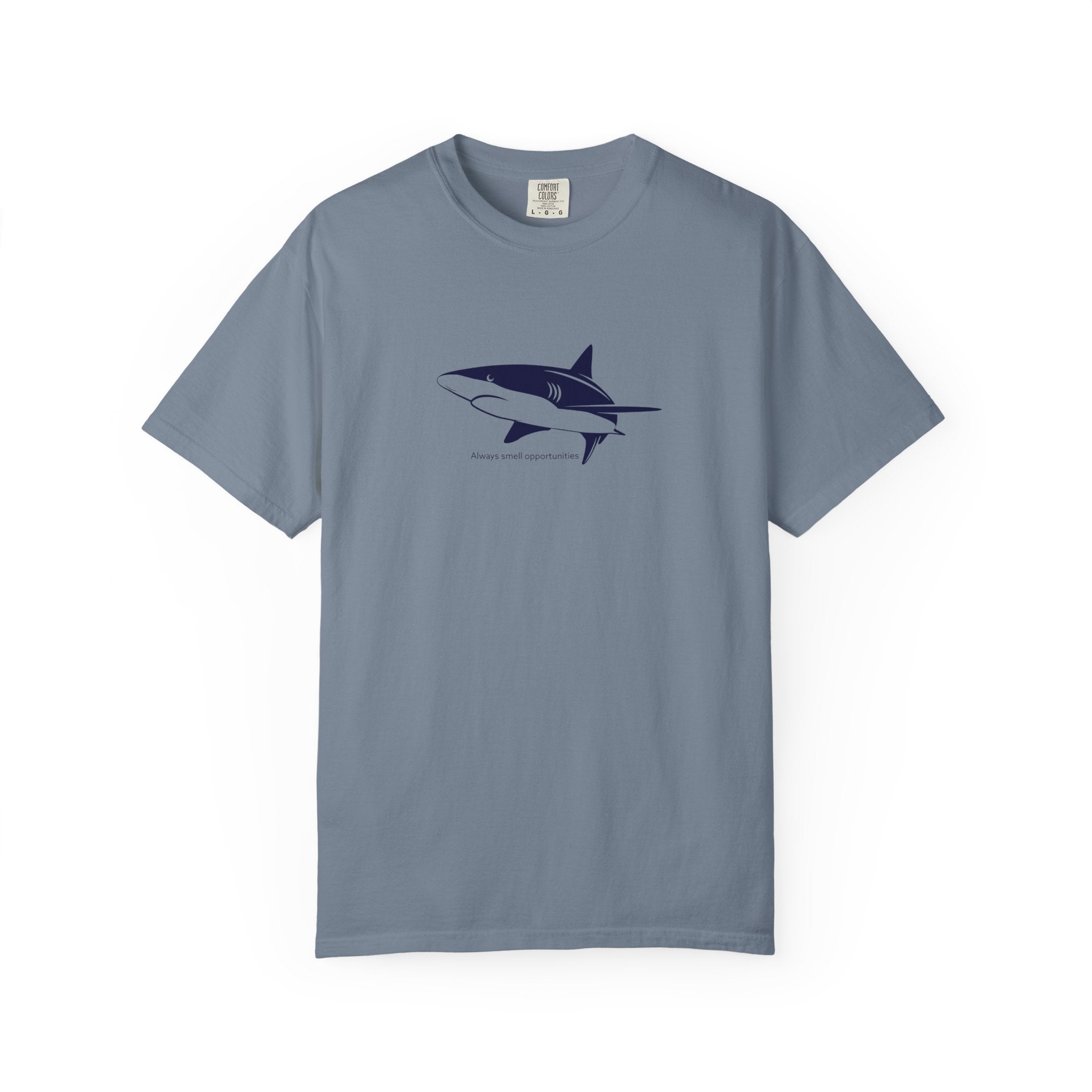 Shark Outline Tee — Minimalist Surf & Ocean Graphic T-Shirt