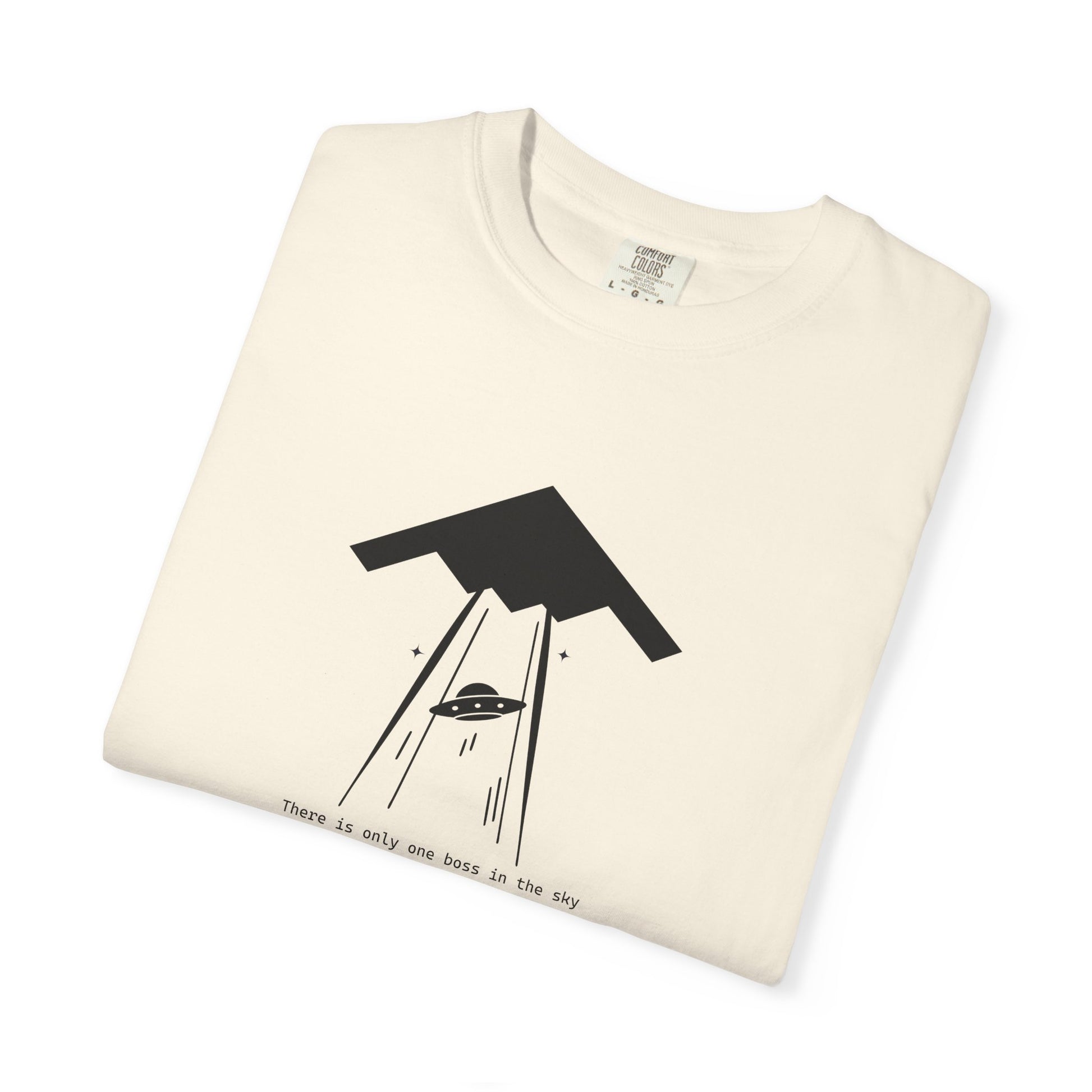 T-Shirt — Minimal UFO Abduction Illustration ("Take Me With You")