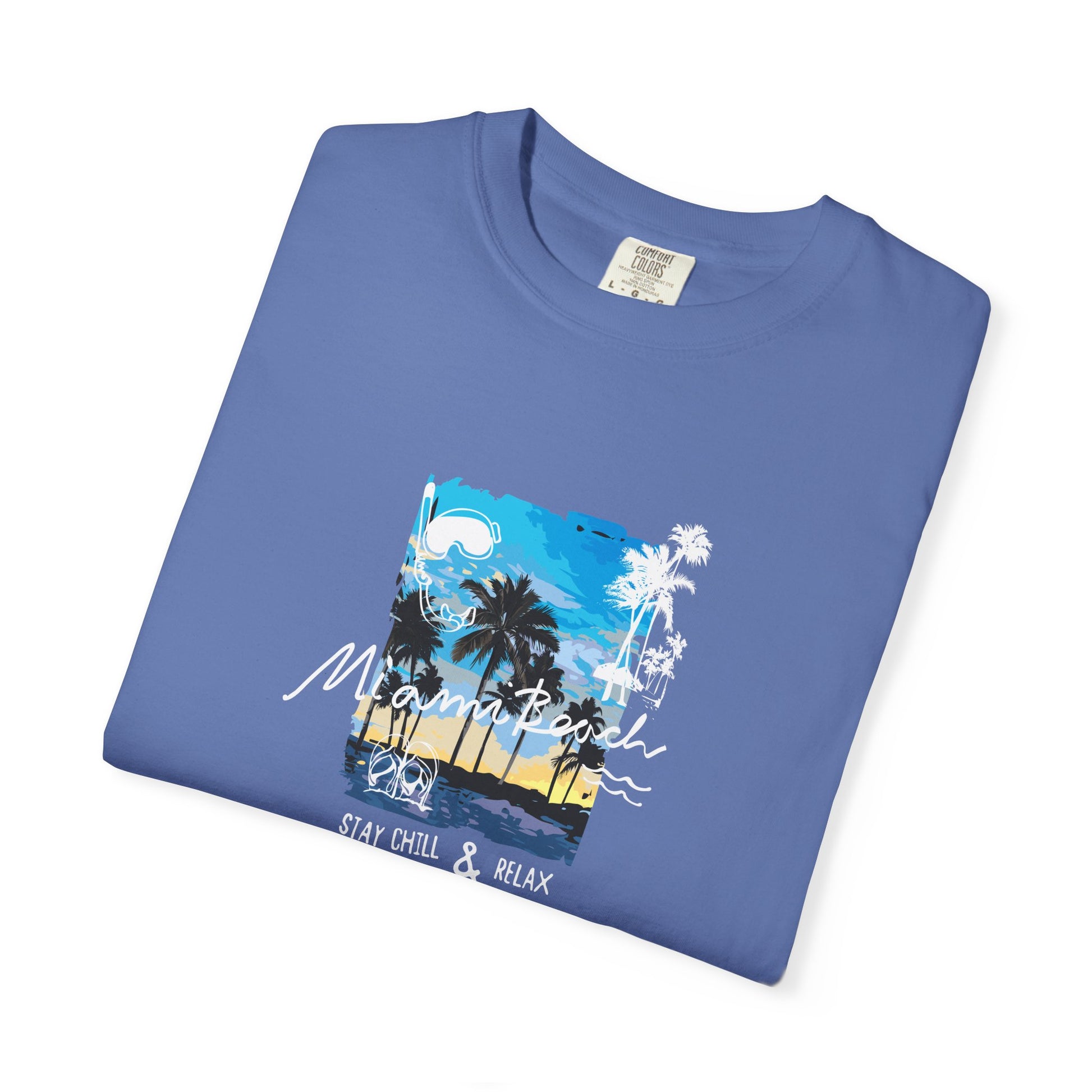 Maui Beach T-Shirt — "Stay Chill & Relax" Tropical Palm Sunset Tee