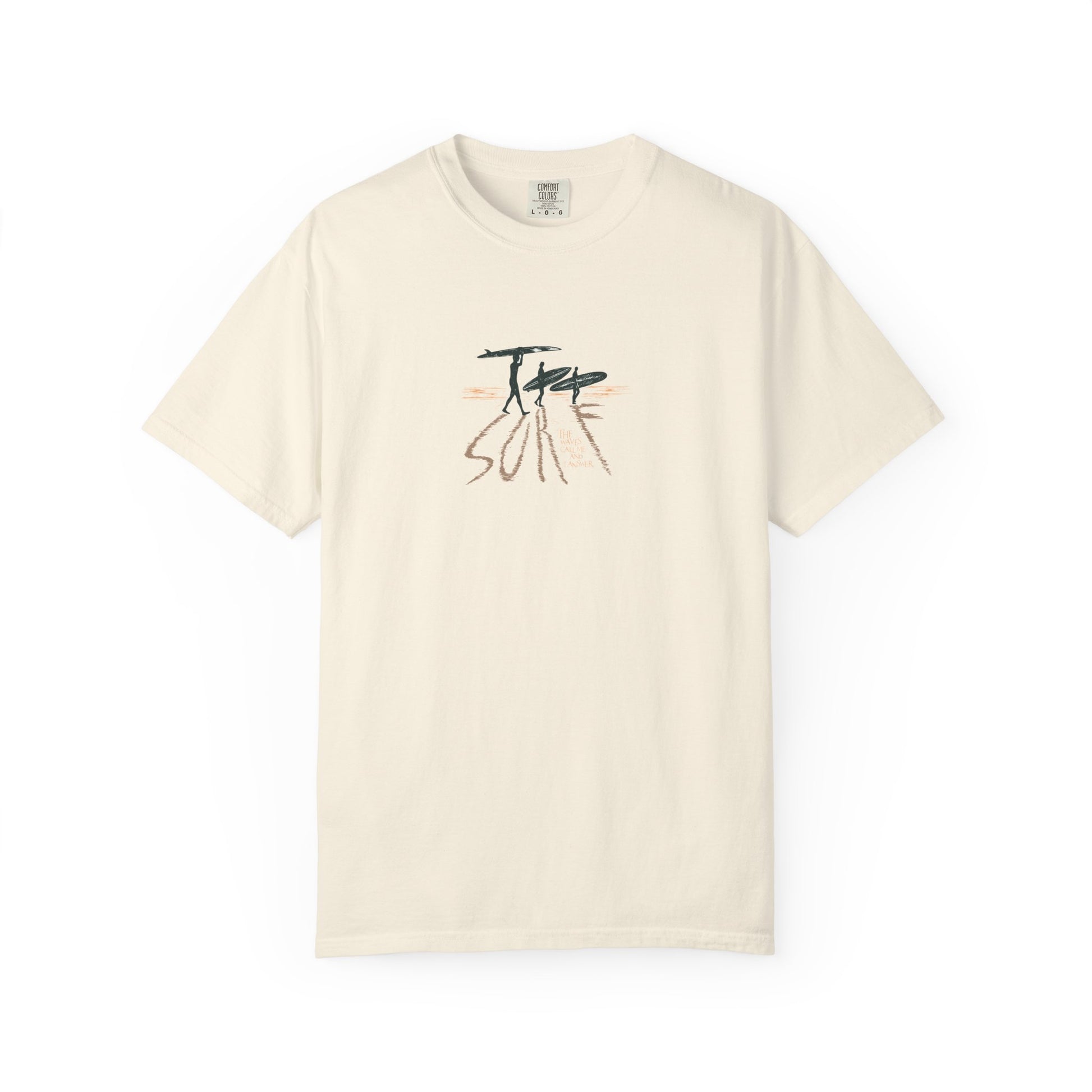 urfer carrying surfboard minimal brushstroke graphic t shirt
