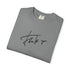 Folded  t-shirt with a thanks graphic 