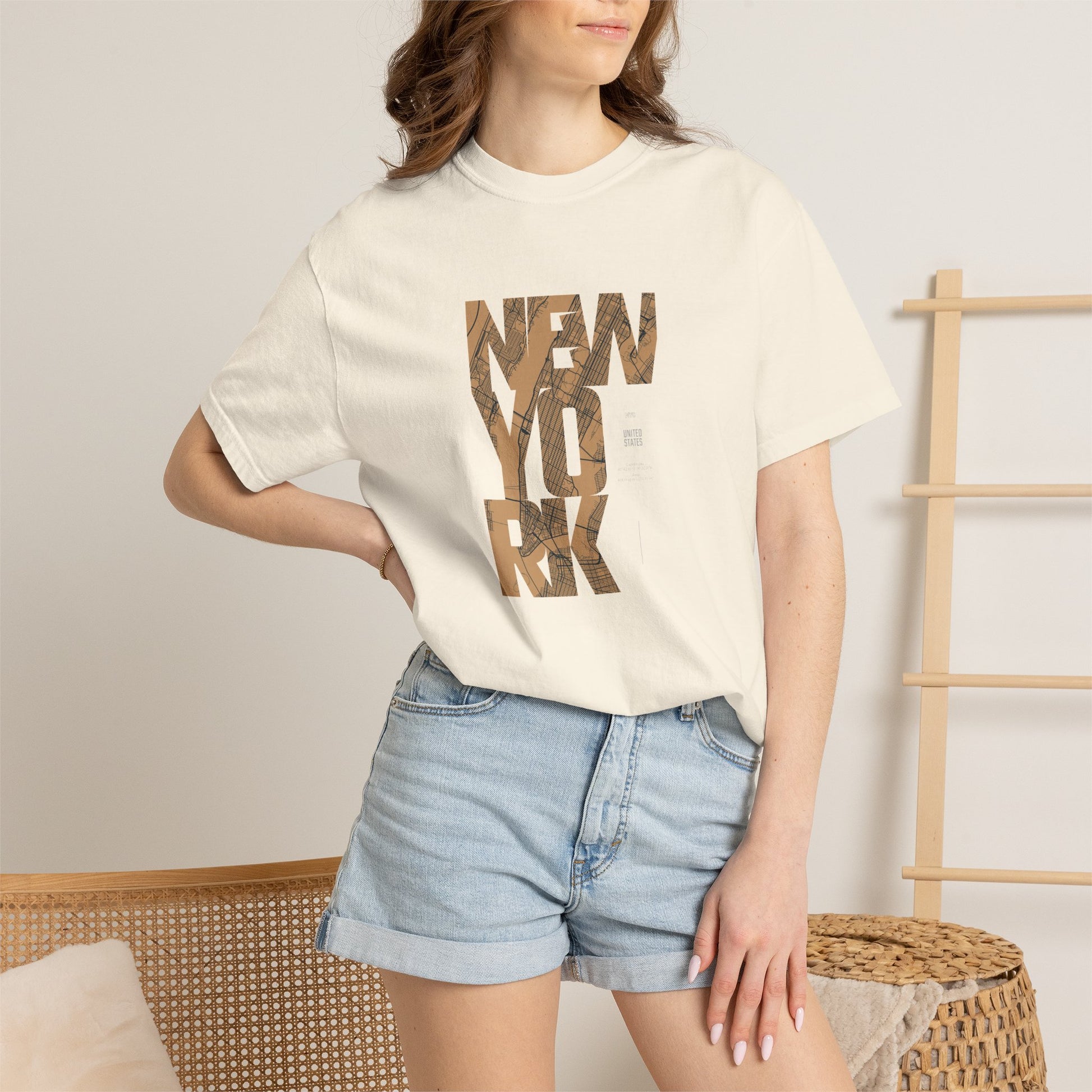 New York Woodgrain T-Shirt — Urban City Typography Tee