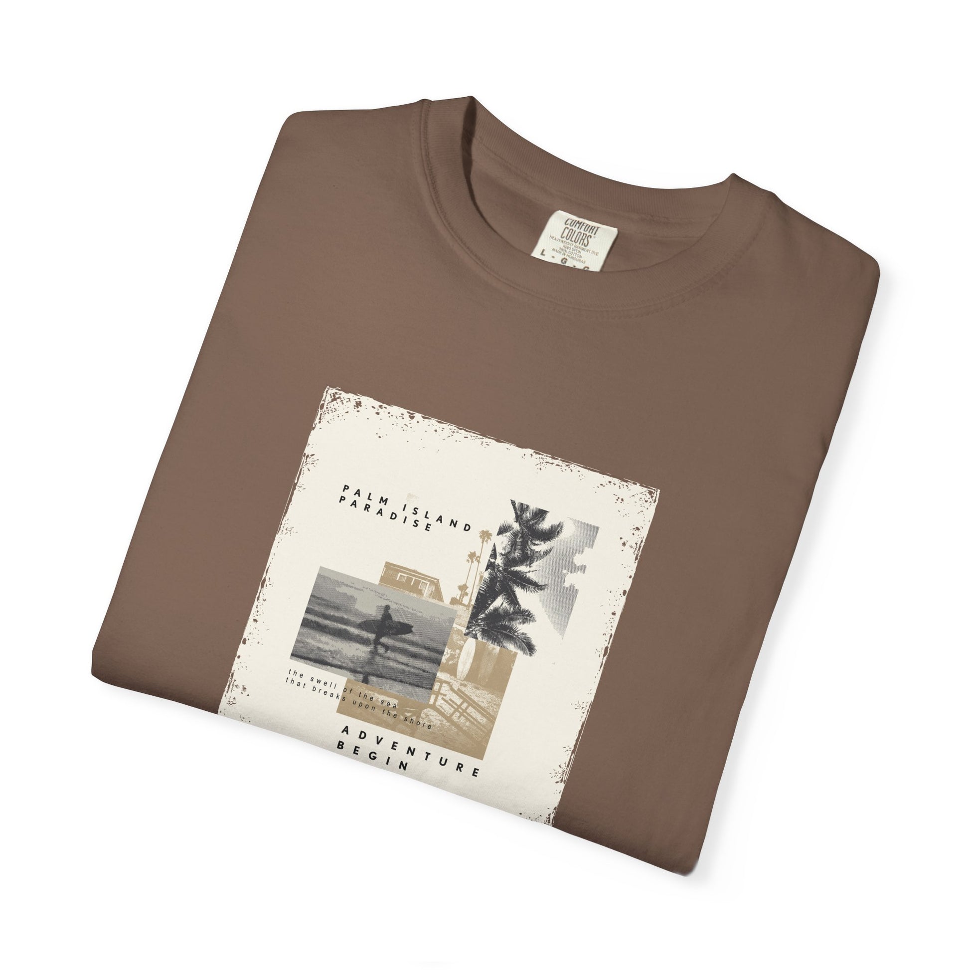 Vintage Beach Photo T-Shirt — 'Good Vibes' Coastal Graphic Tee