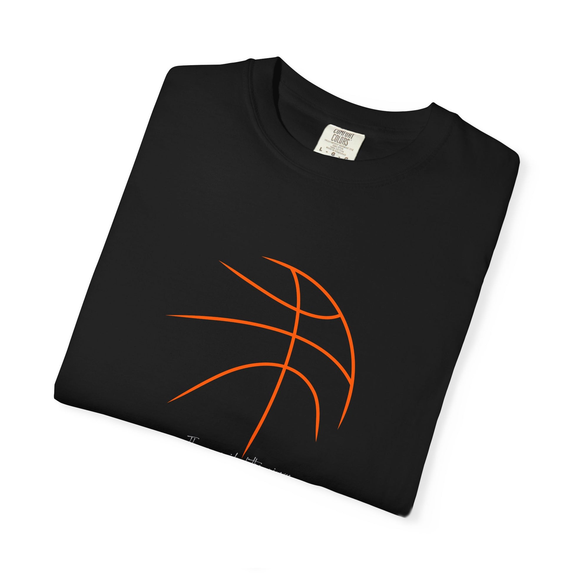 Basketball Outline Tee — Minimal Orange Basketball Graphic T-Shirt sport