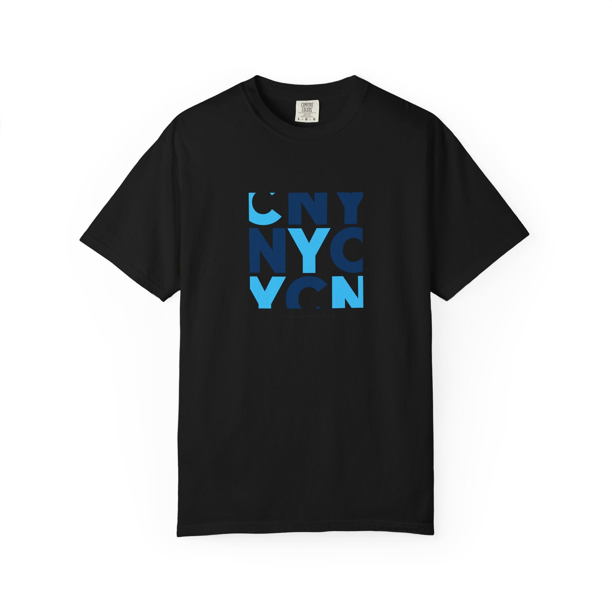 NYC Block Letter T-Shirt — Modern Blue New York Graphic Tee